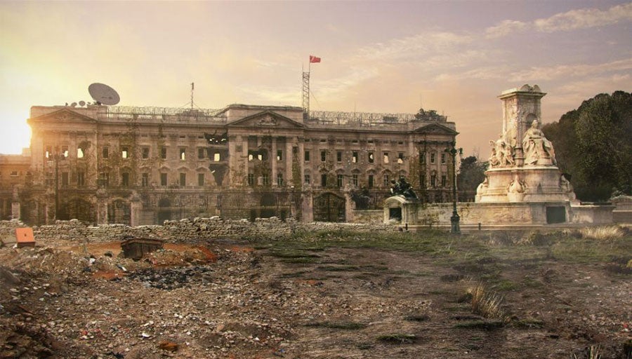 A crumbling Buckingham Palace