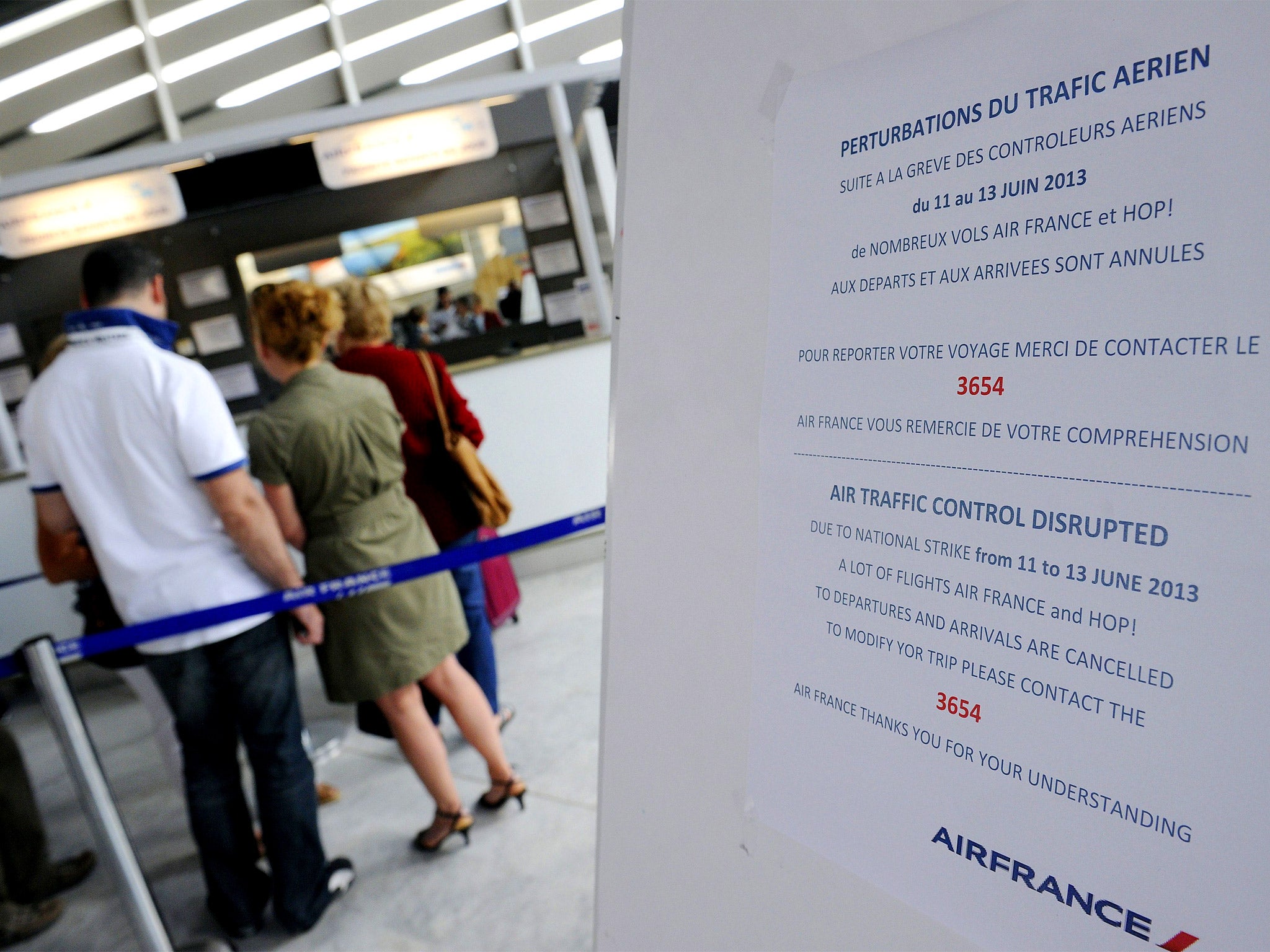 The scene at Montpellier's airport, southern France