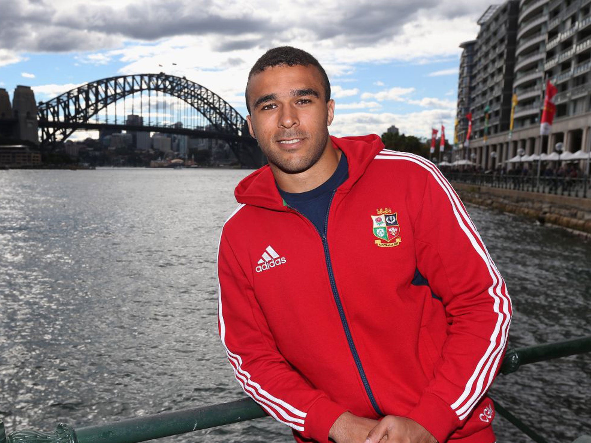 Simon Zebo in front of Sydney Harbour Bridge yesterday