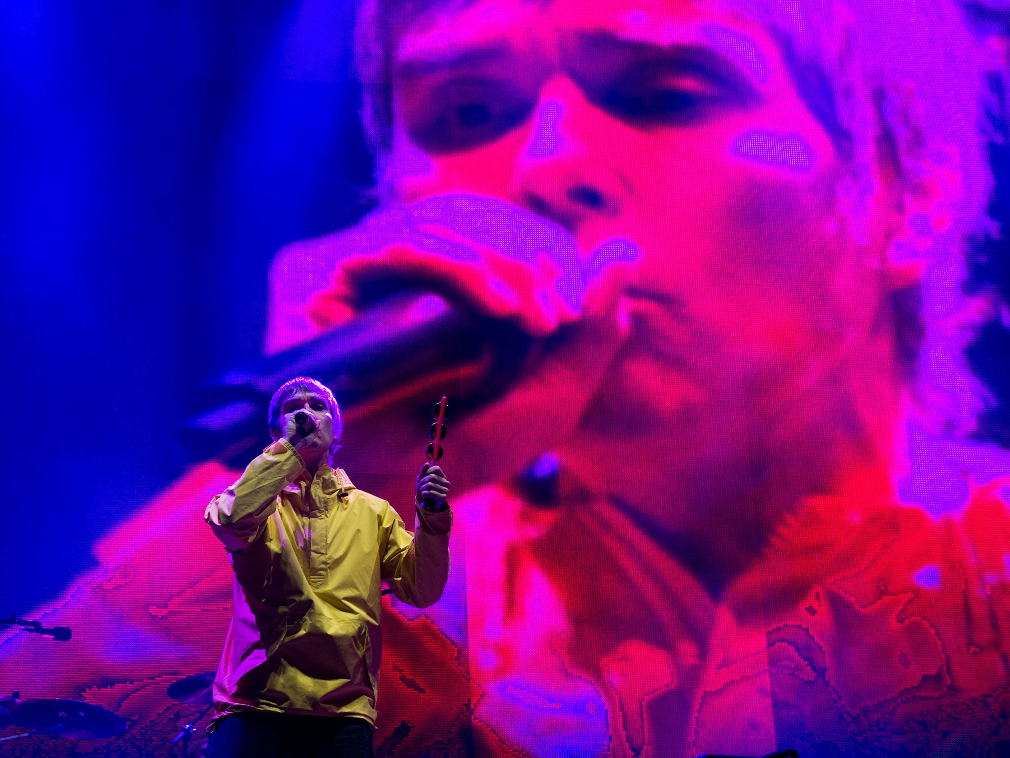 Ian Brown of The Stone Roses performs on day 2 of the Isle of Wight Festival