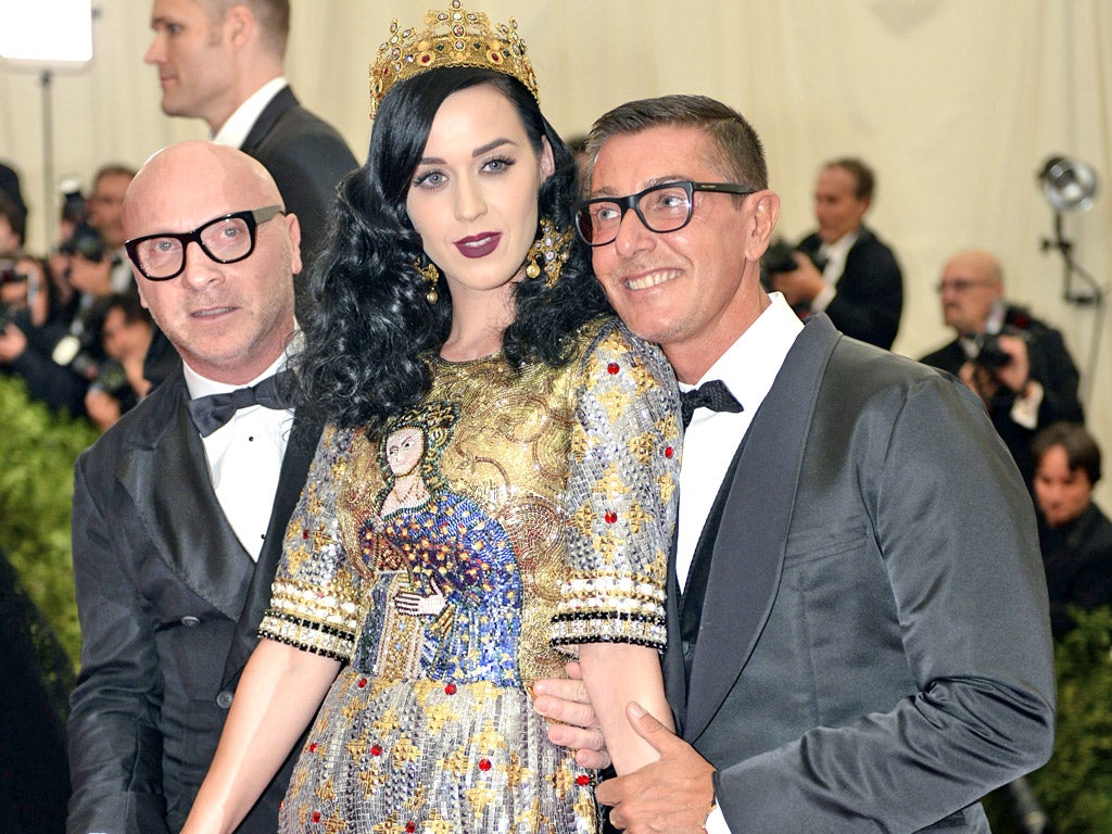 Domenico Dolce and Stefano Gabbana, pictured with pop star Katy Perry last month