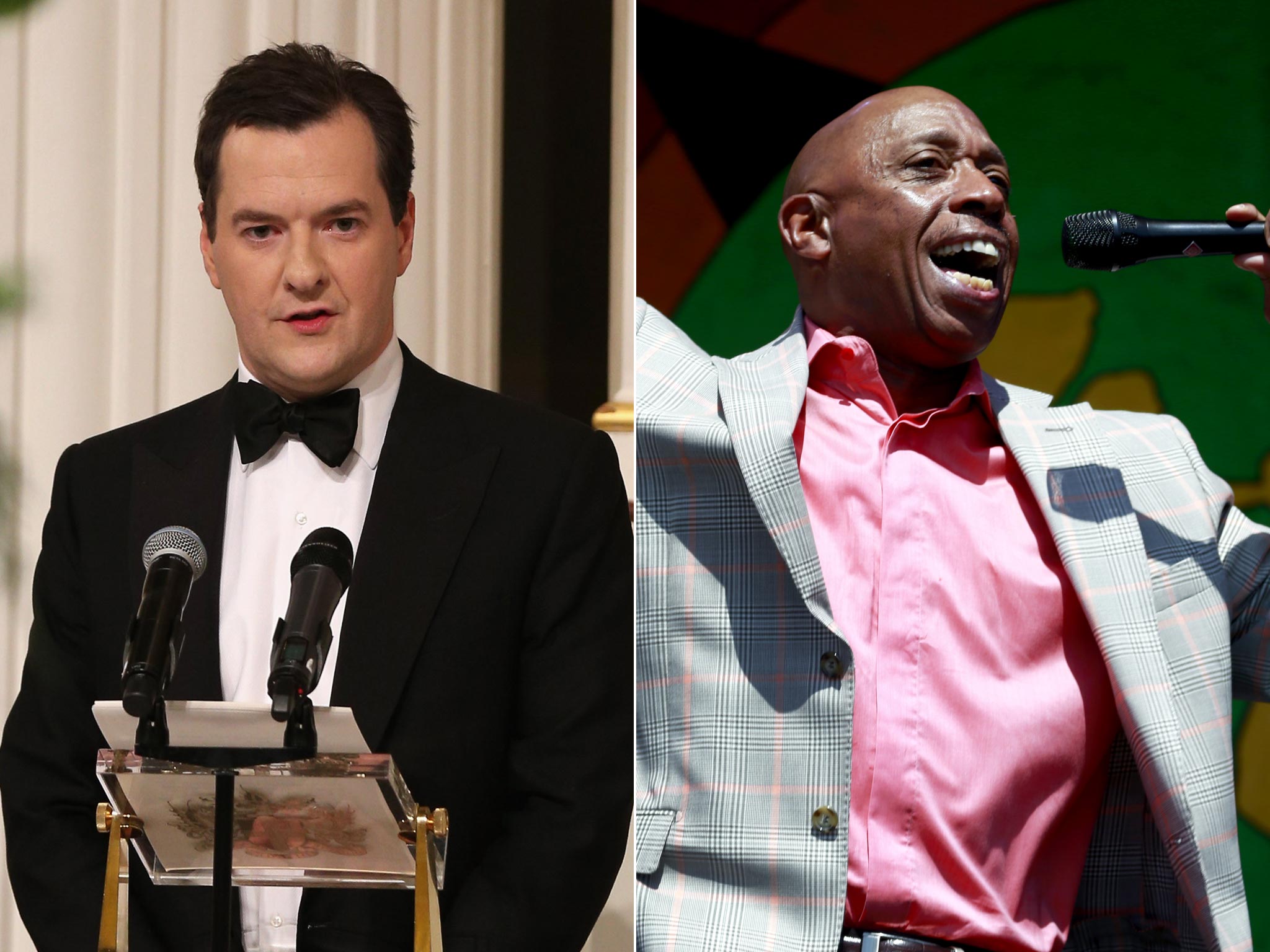 Chancellor of the Exchequer George Osborne (left) and r&b singer Jeffrey Osborne