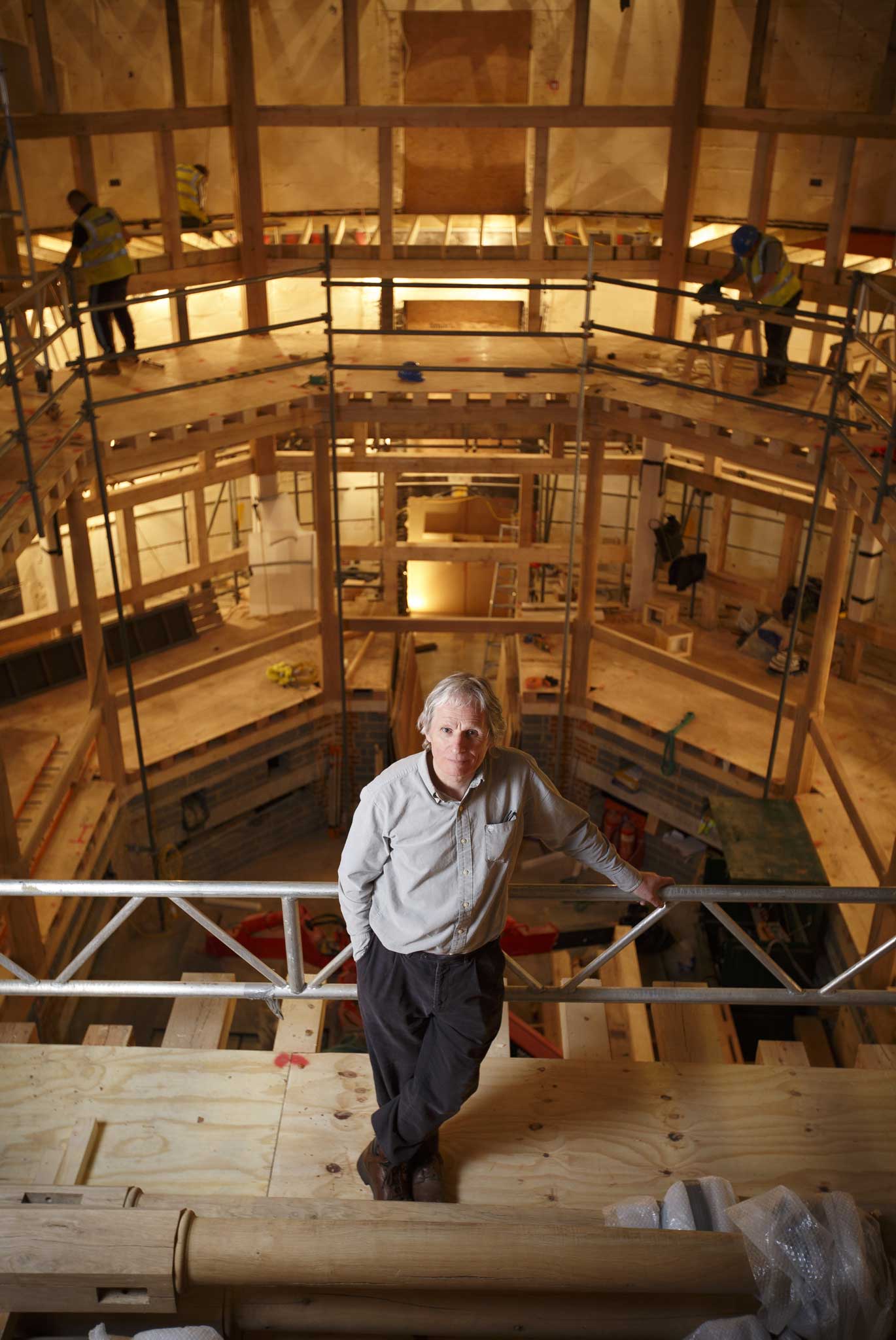 Master craftsman Peter McCardy inside the new building
