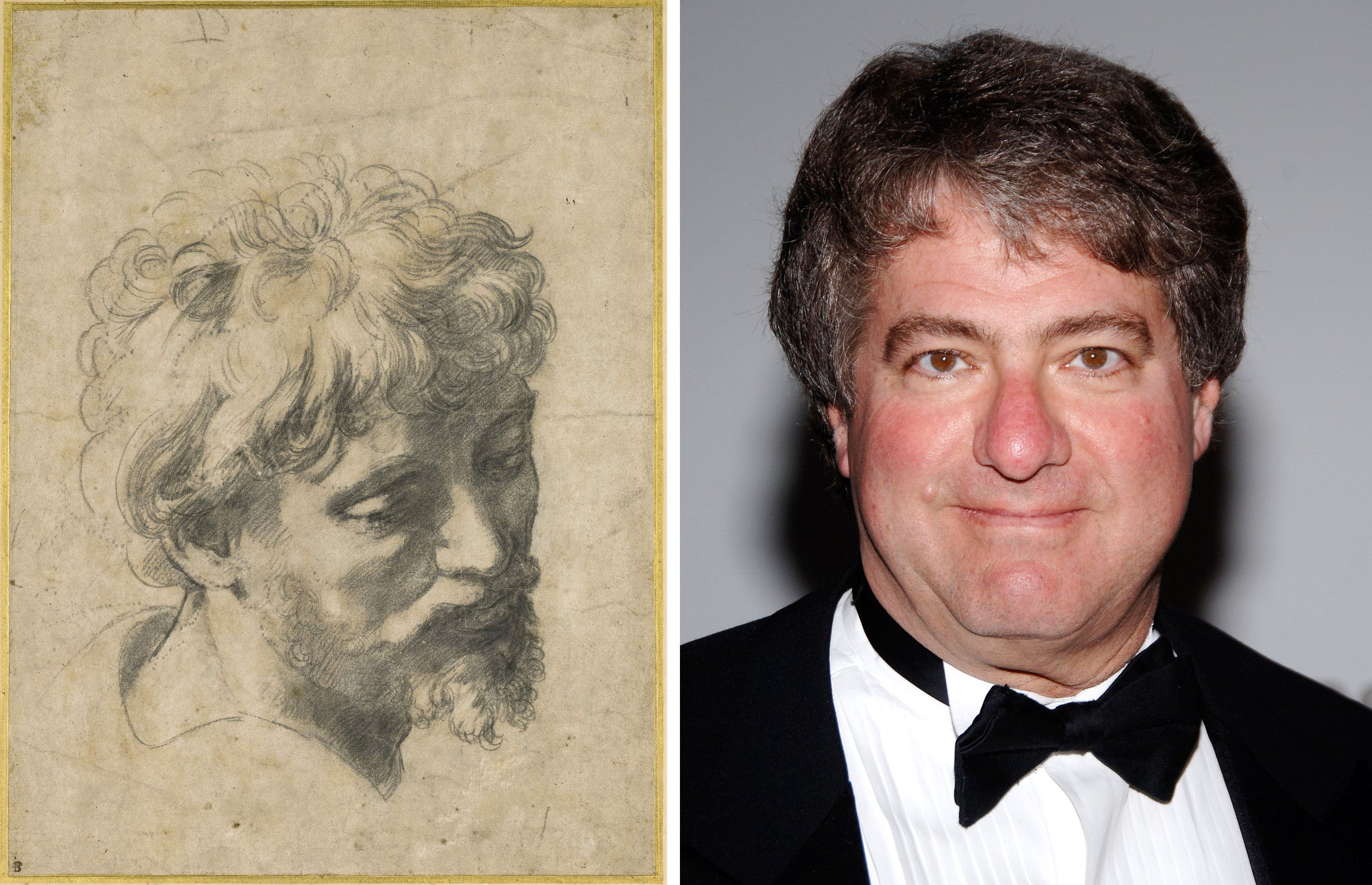Head of a Young Apostle (c. 1519-20) by Raphael; and Leon Black, a New York private equity tycoon revealed as the person behind the record purchase of the drawing for £29m in December