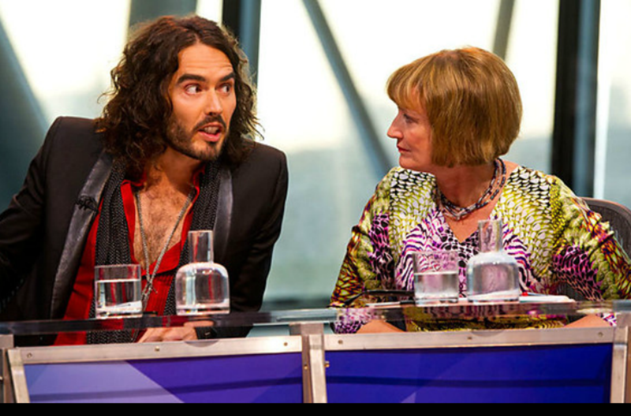 Russell Brand with Tessa Jowell MP on BBC Question Time