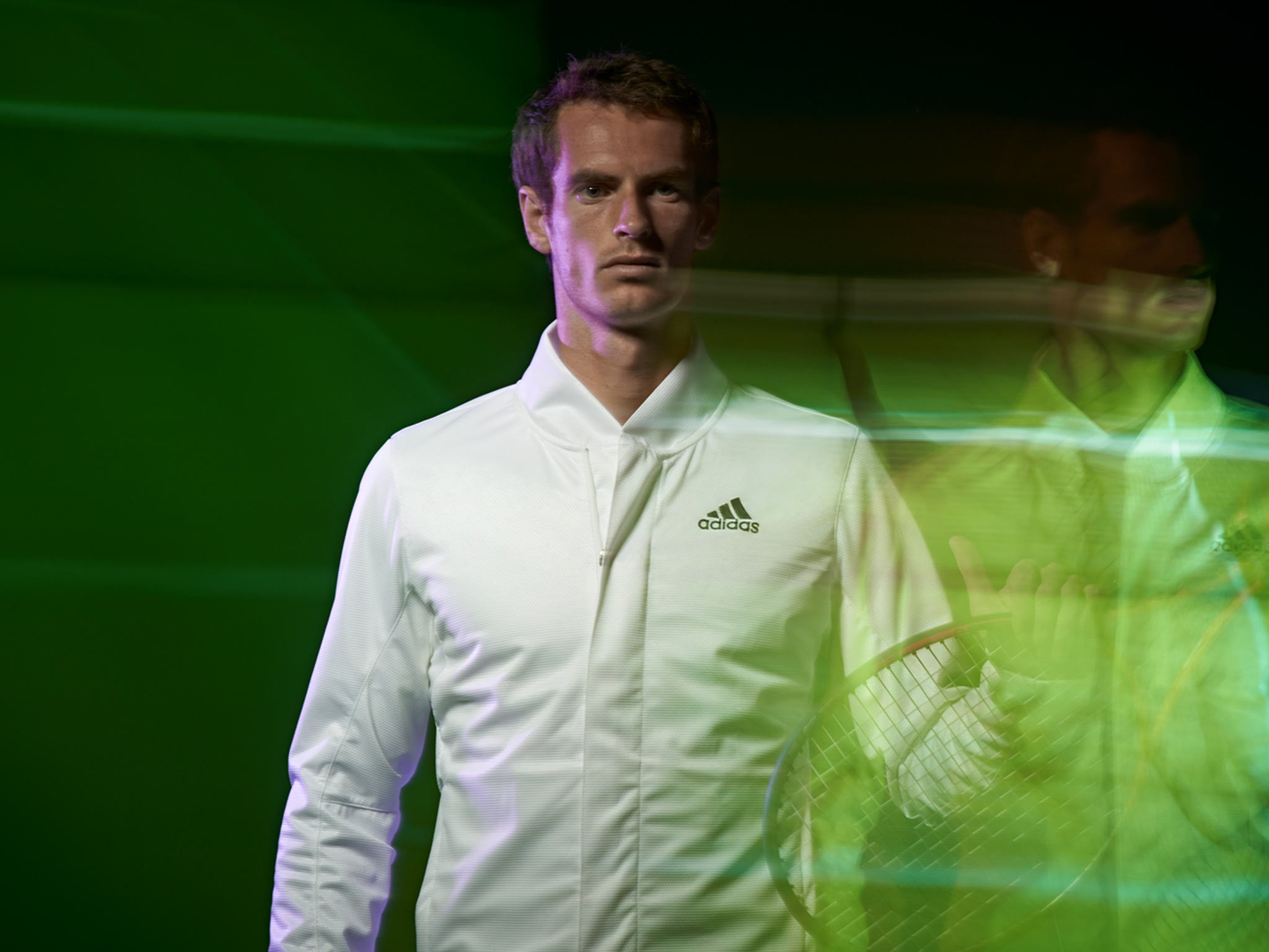 Andy Murray models his new kit for Wimbledon