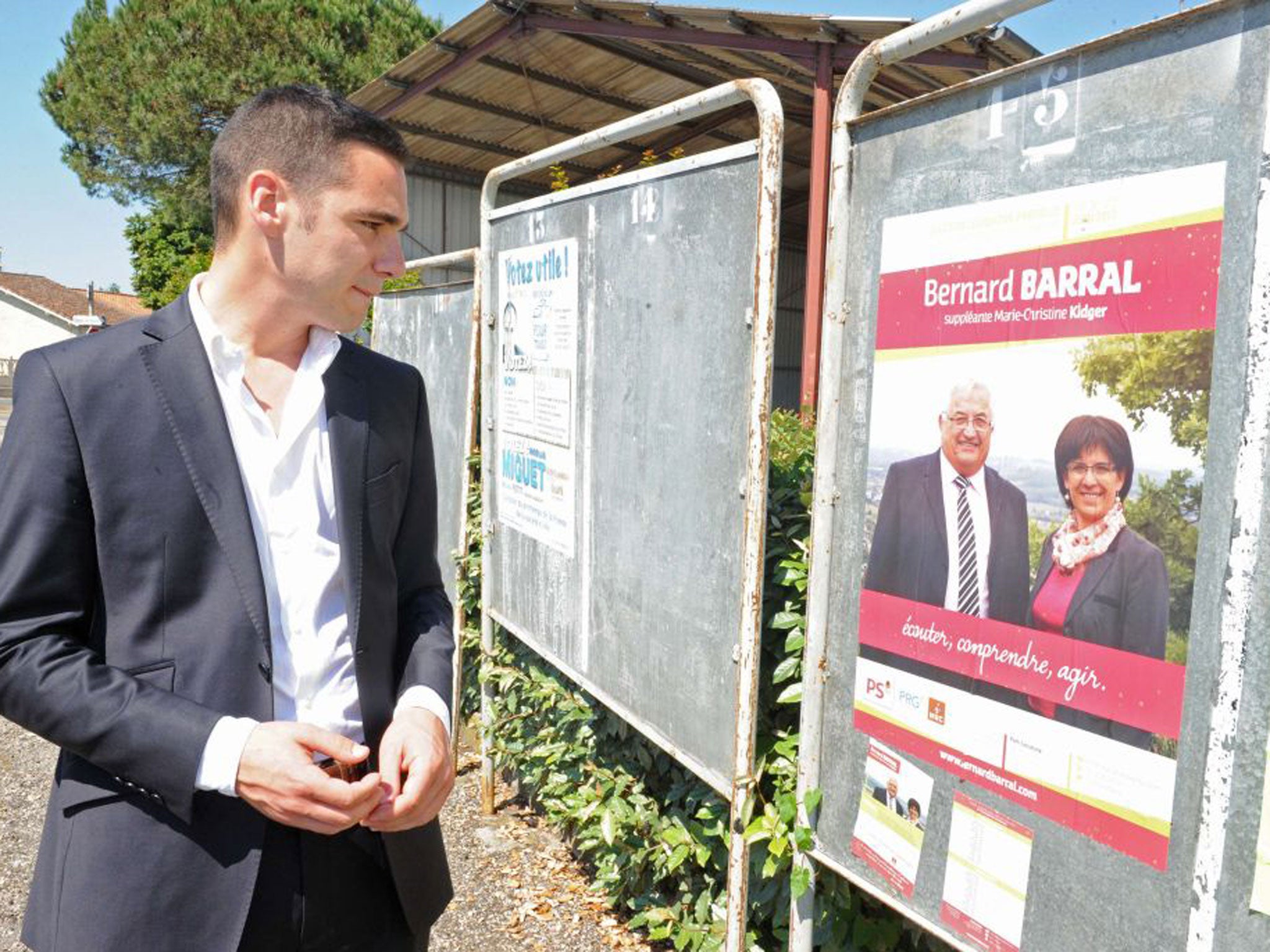 A win for boyish, handsome “Ken lookalike” Etienne Bousquet-Cassagne, 23, would give the National Front (NF) a third National Assembly seat and ring alarm bells about possible victories in next year’s European elections for Ms Le Pen’s “sanitised” but sti