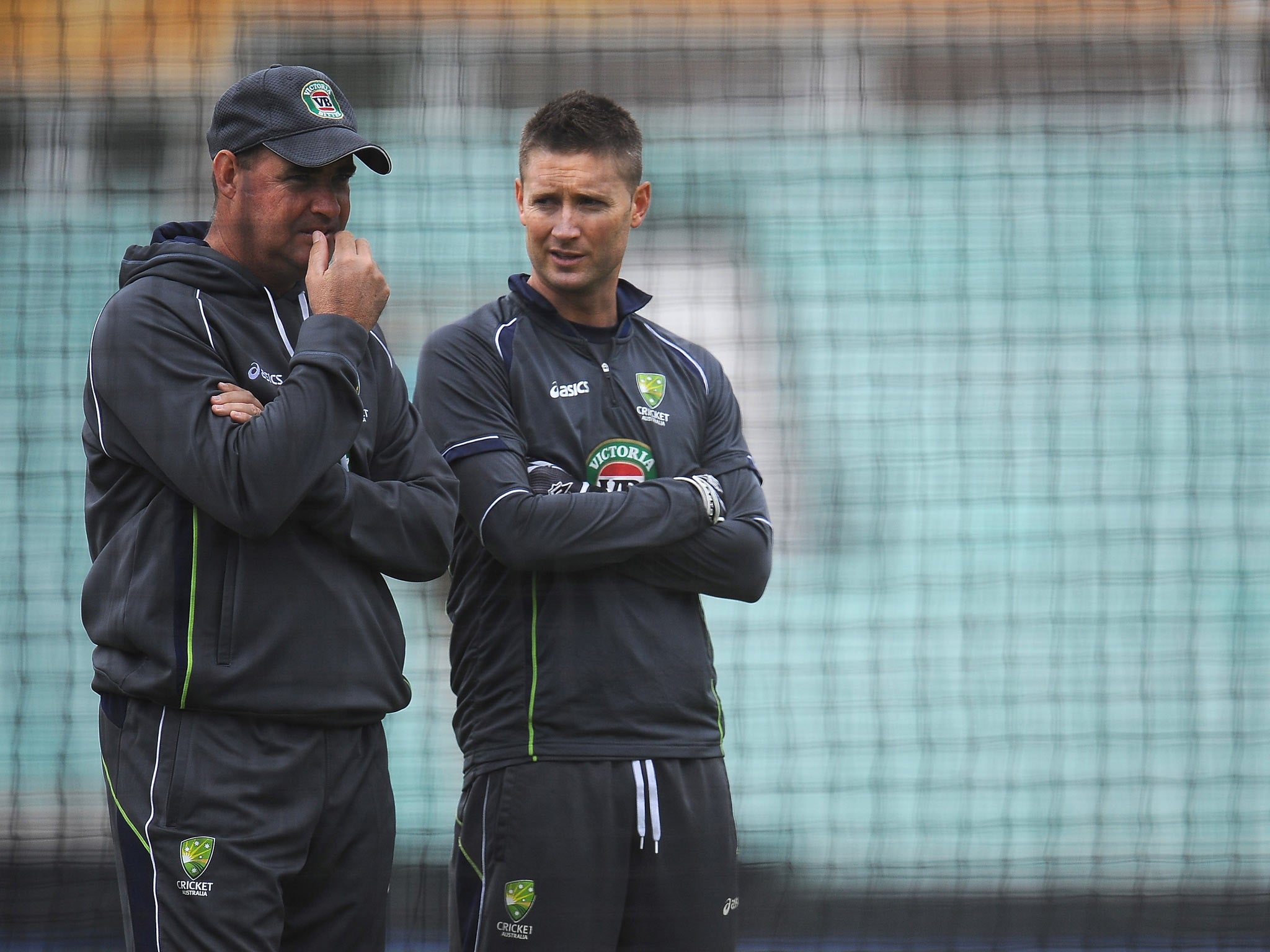 Mickey Arthur with Michael Clarke