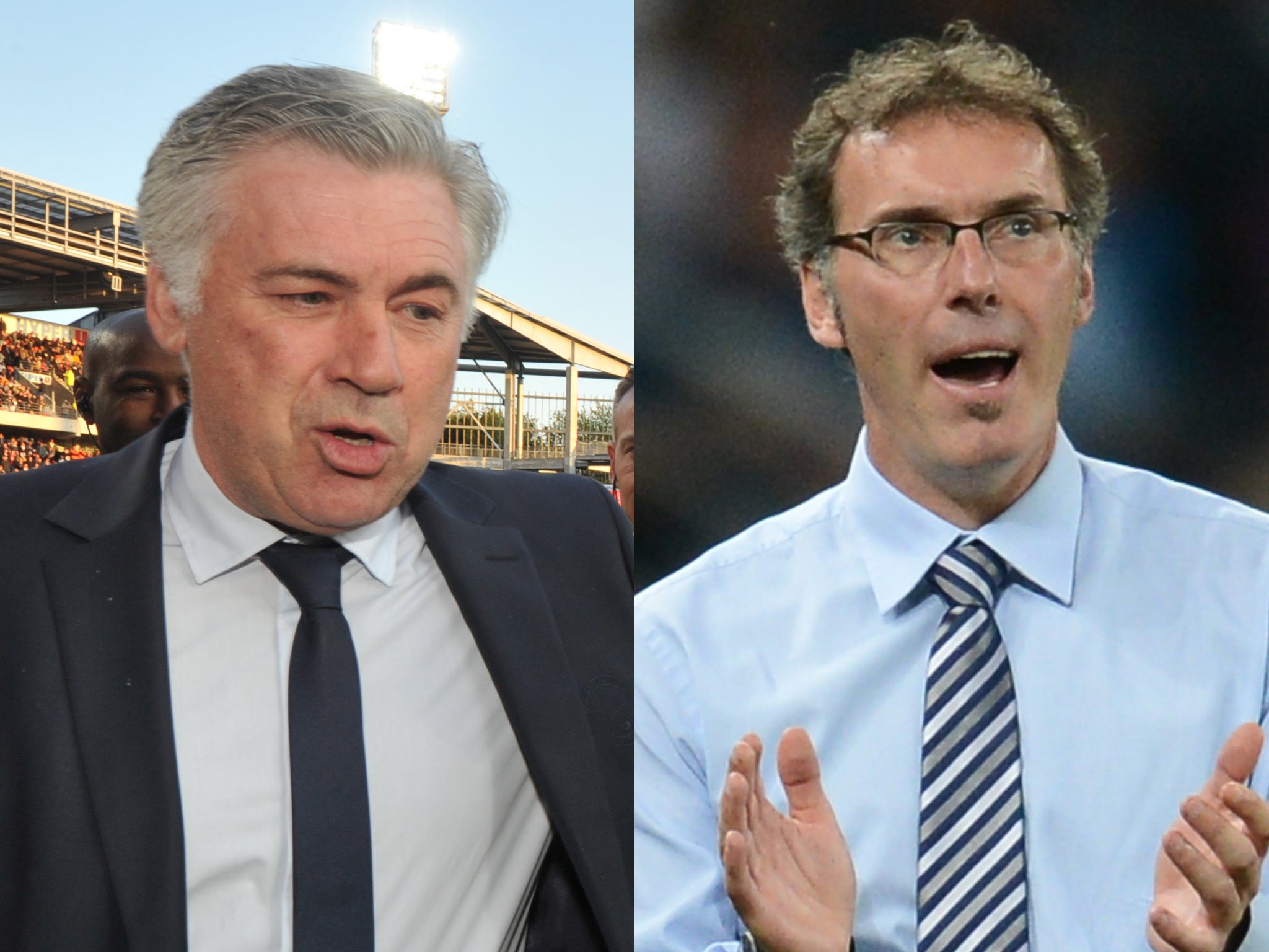 Carlo Ancelotti and Laurent Blanc