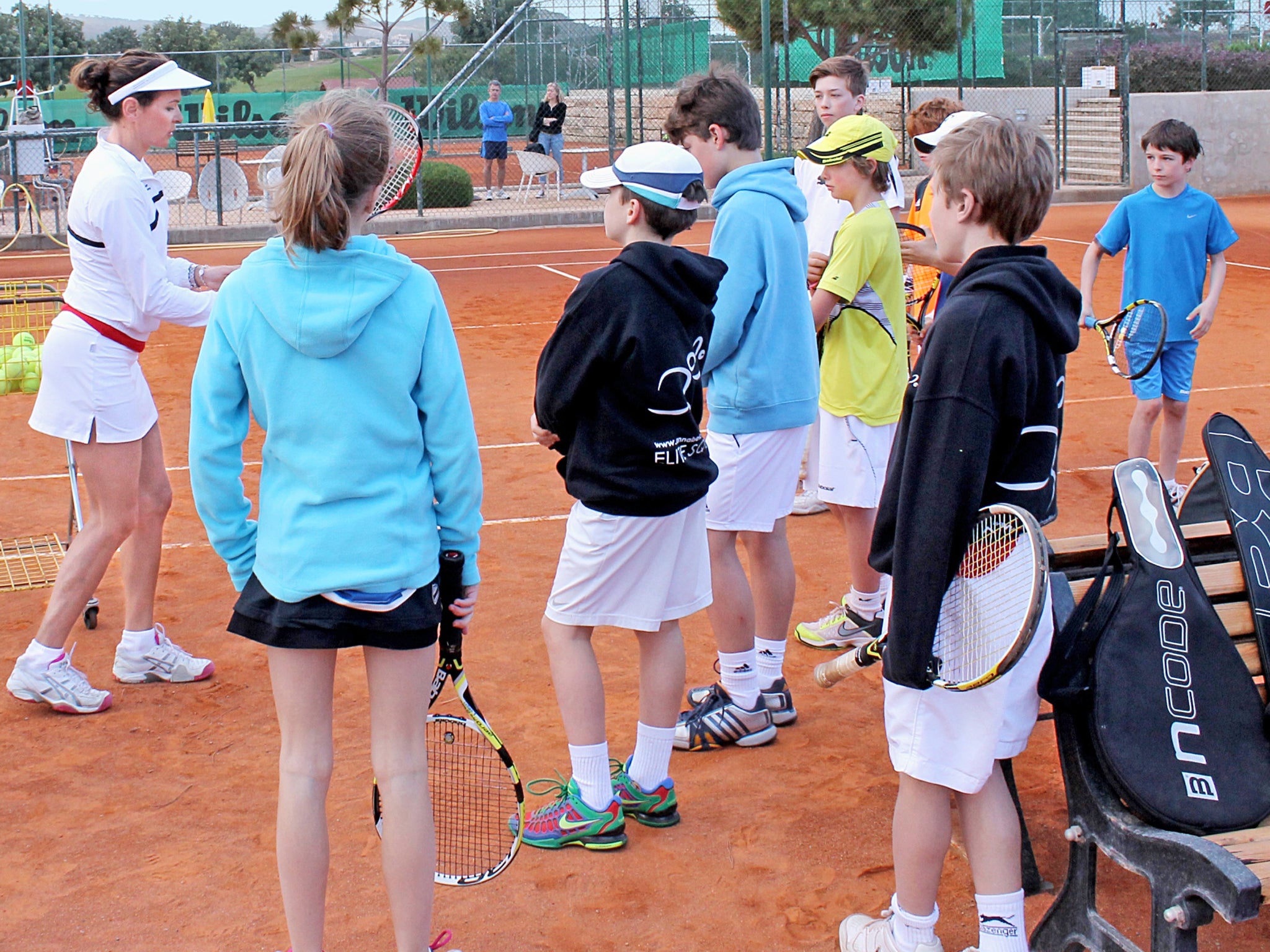 Smash hit: in training at the Annabel Croft Academy in Cyprus