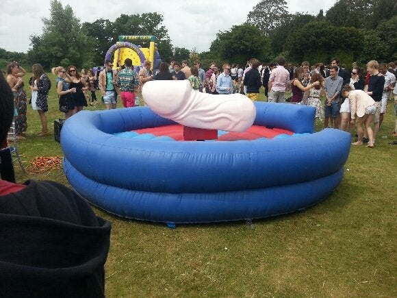 The penis-shaped bucking bronco from this year's Wyverns garden party