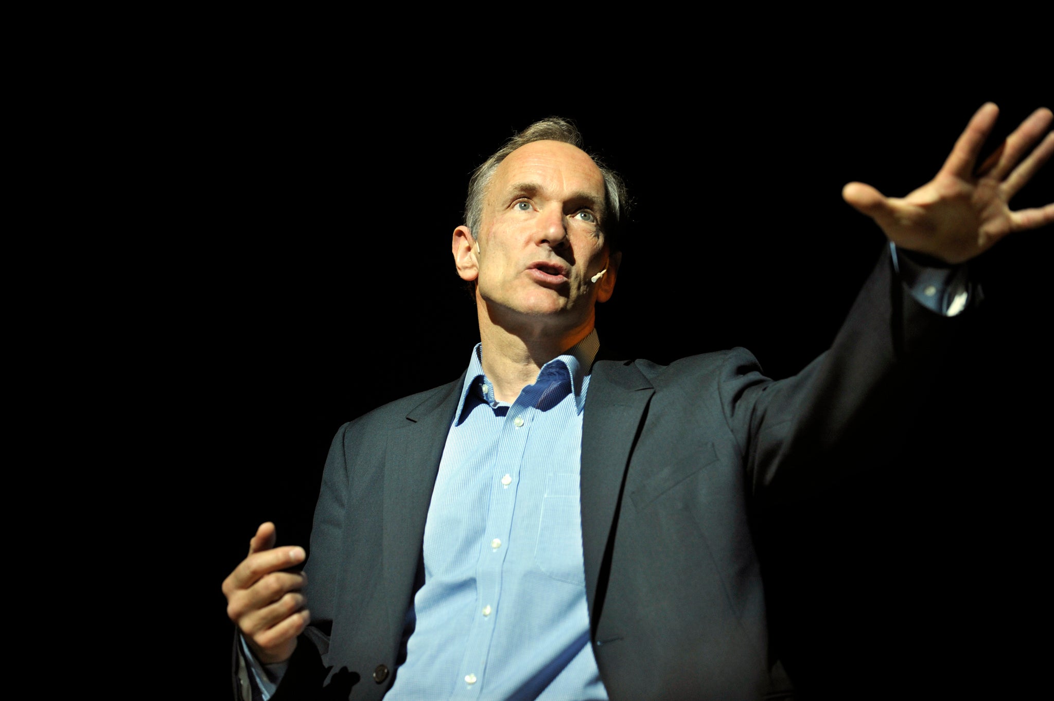 World Wide Web founder Tim Berners-Lee delivers a speech at the Bilbao Web Summit, 2011. REUTERS/Vincent West