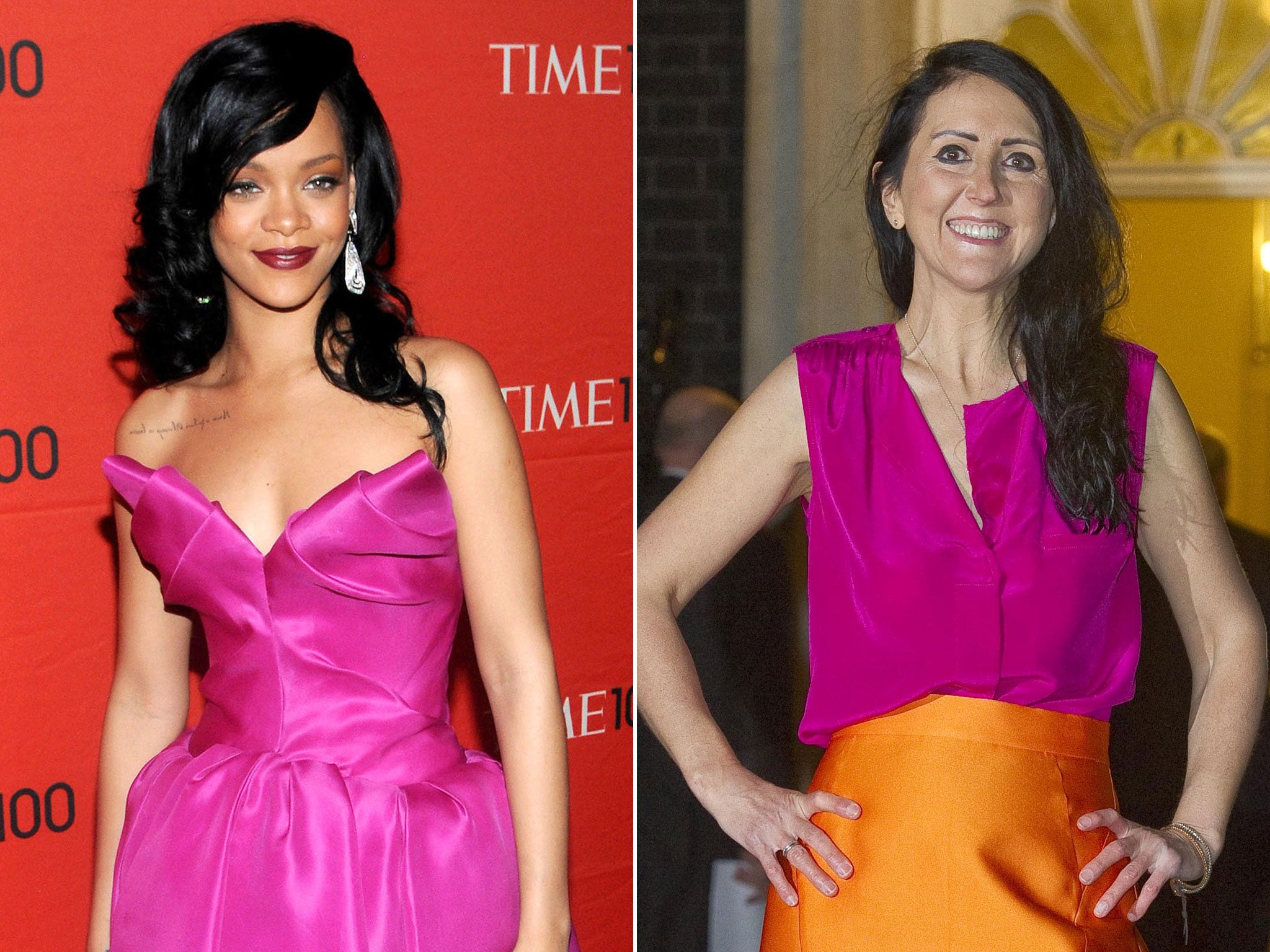 Rihanna, left, and Liz Jones