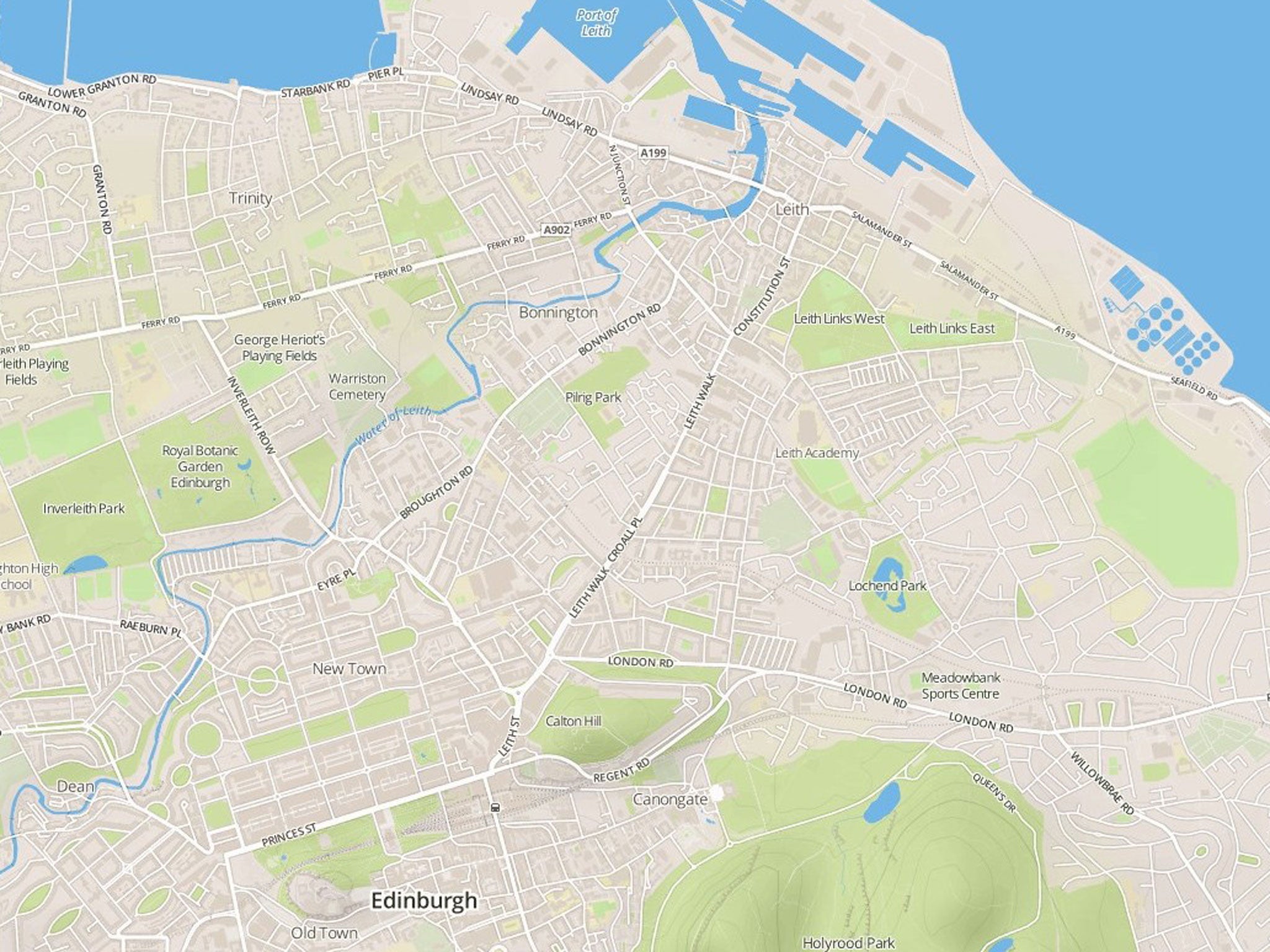 A Mapbox map of Edinburgh