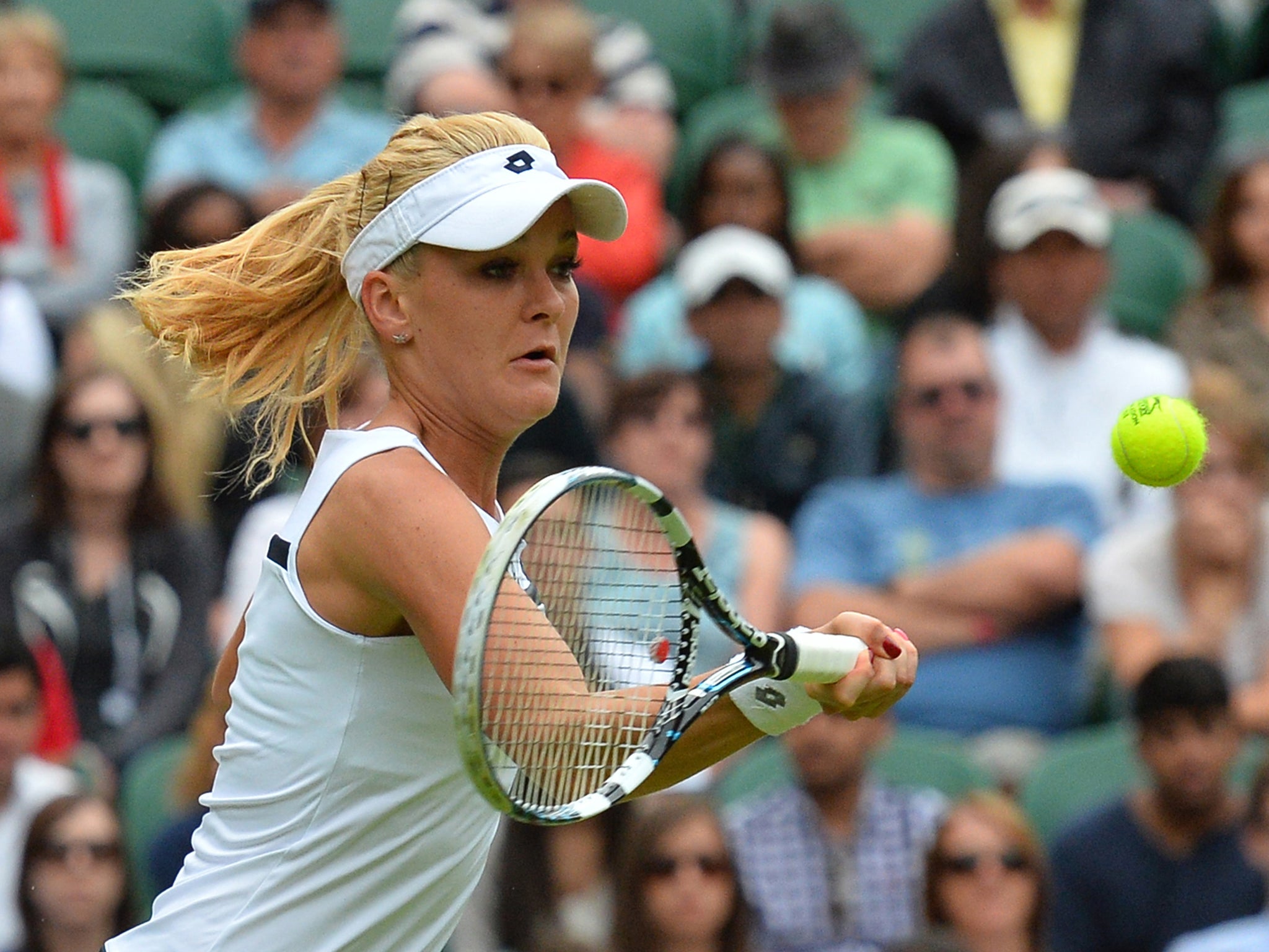 Agnieszka Radwanska during her second round victory over Mathilde Johansson