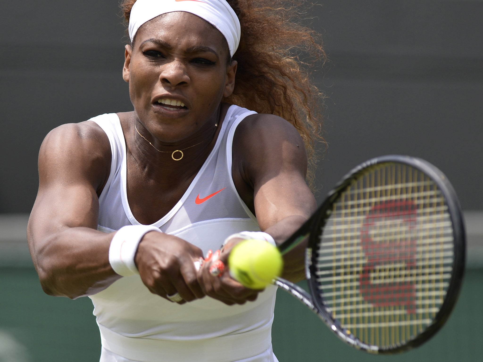 Serena Williams in the second round win over Caroline Garcia