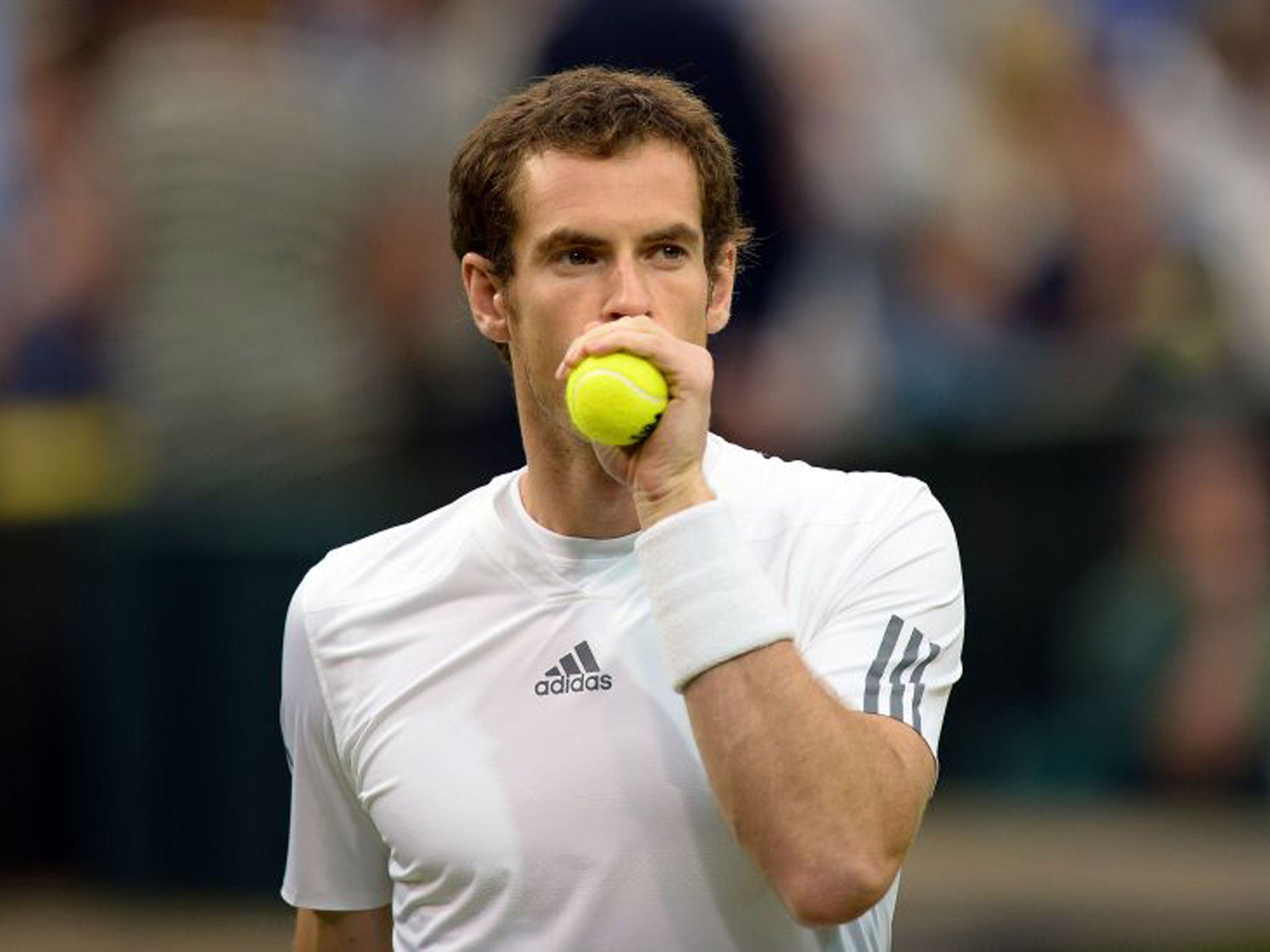 Great Britain's Andy Murray during his match against Spain's Tommy Robredo during day five of the Wimbledon Championships