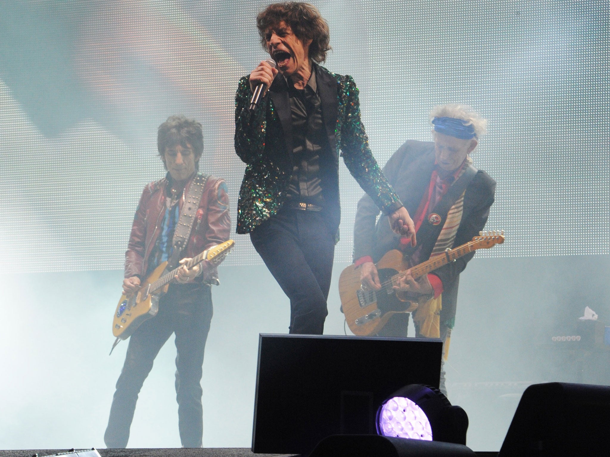 The Rolling Stones performing at Glastonbury