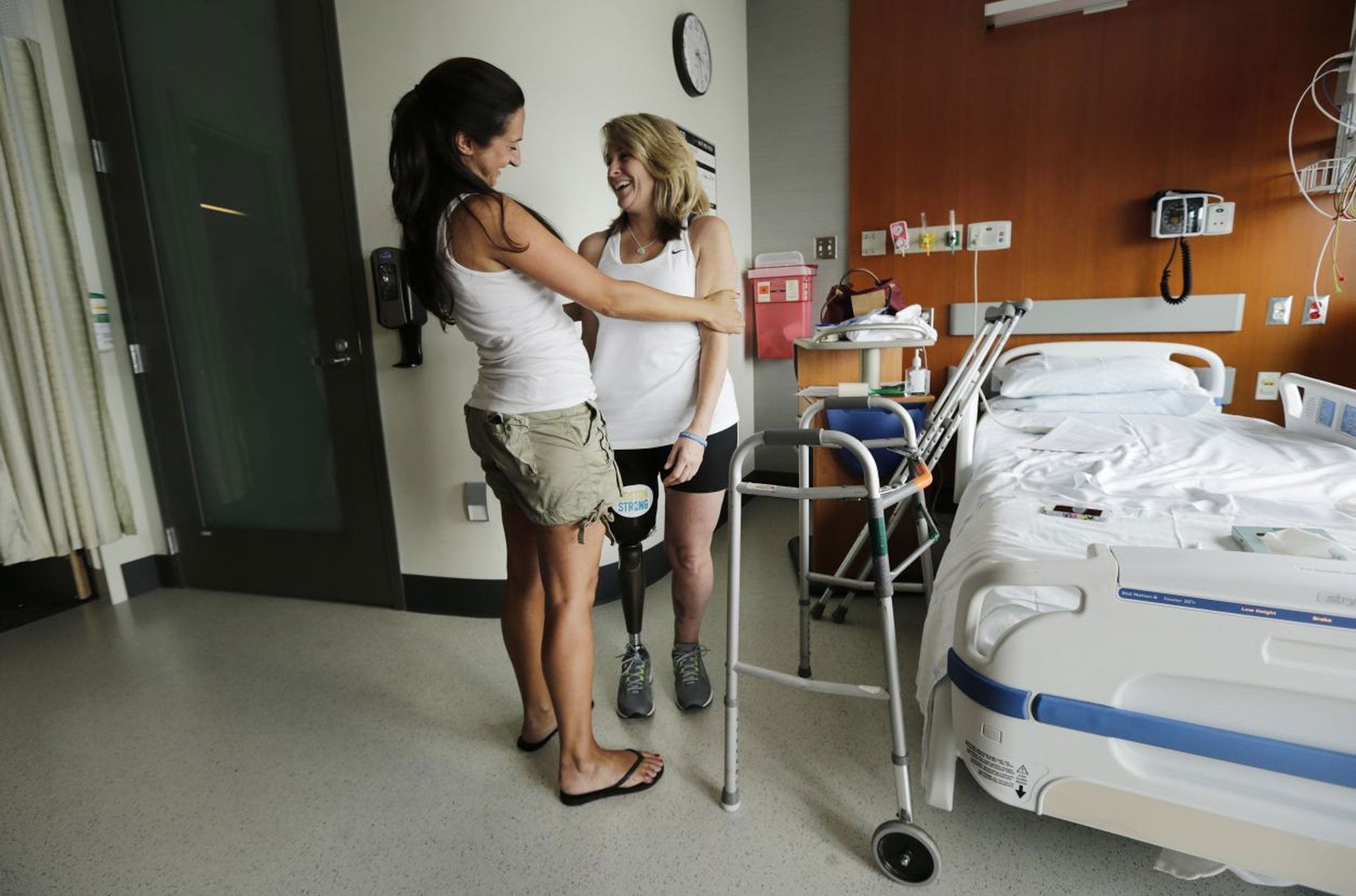 One survivor of the Boston Bombings in rehabilitation.