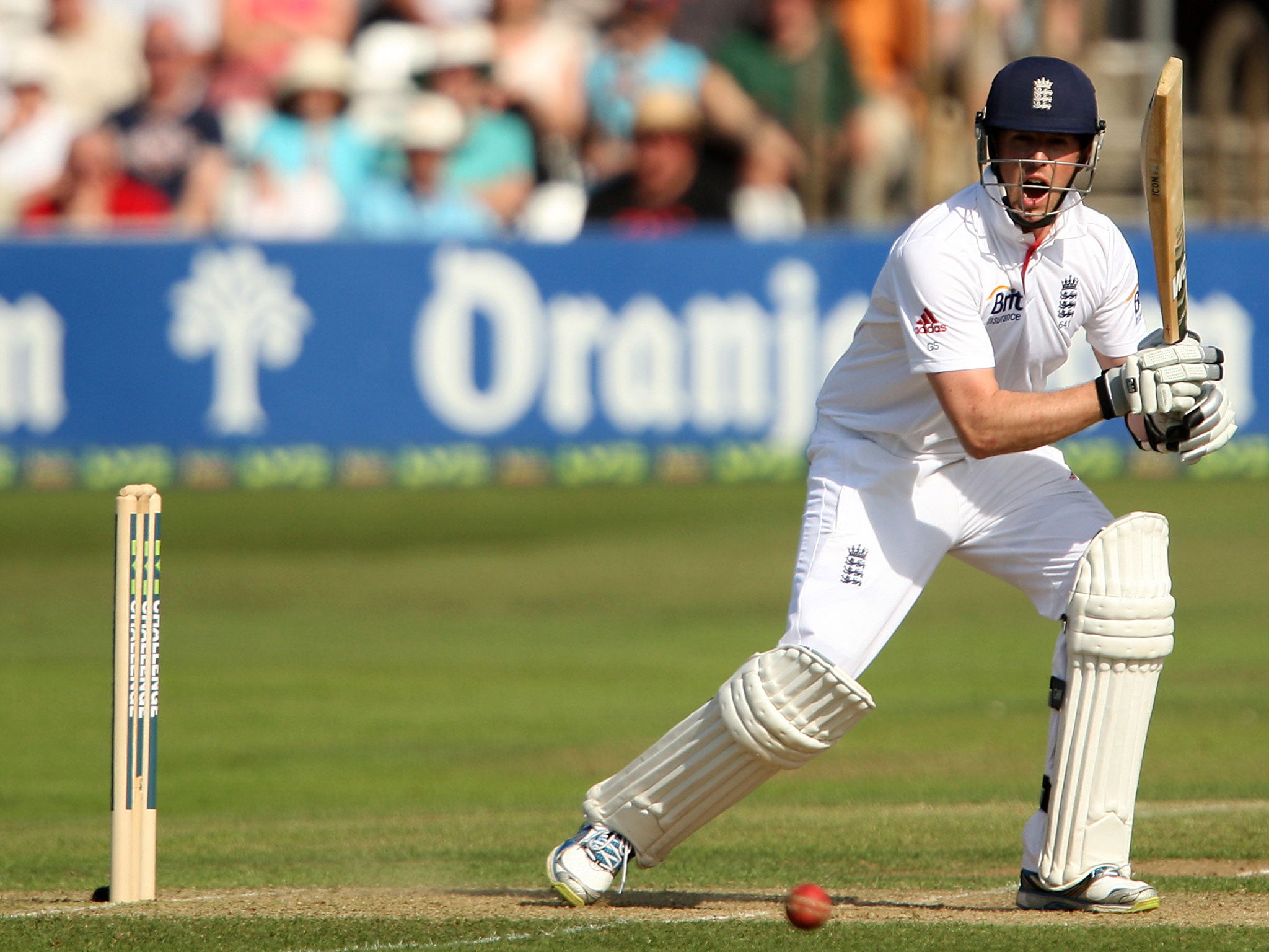 England’s Graeme Swann on his way to an unbeaten 62