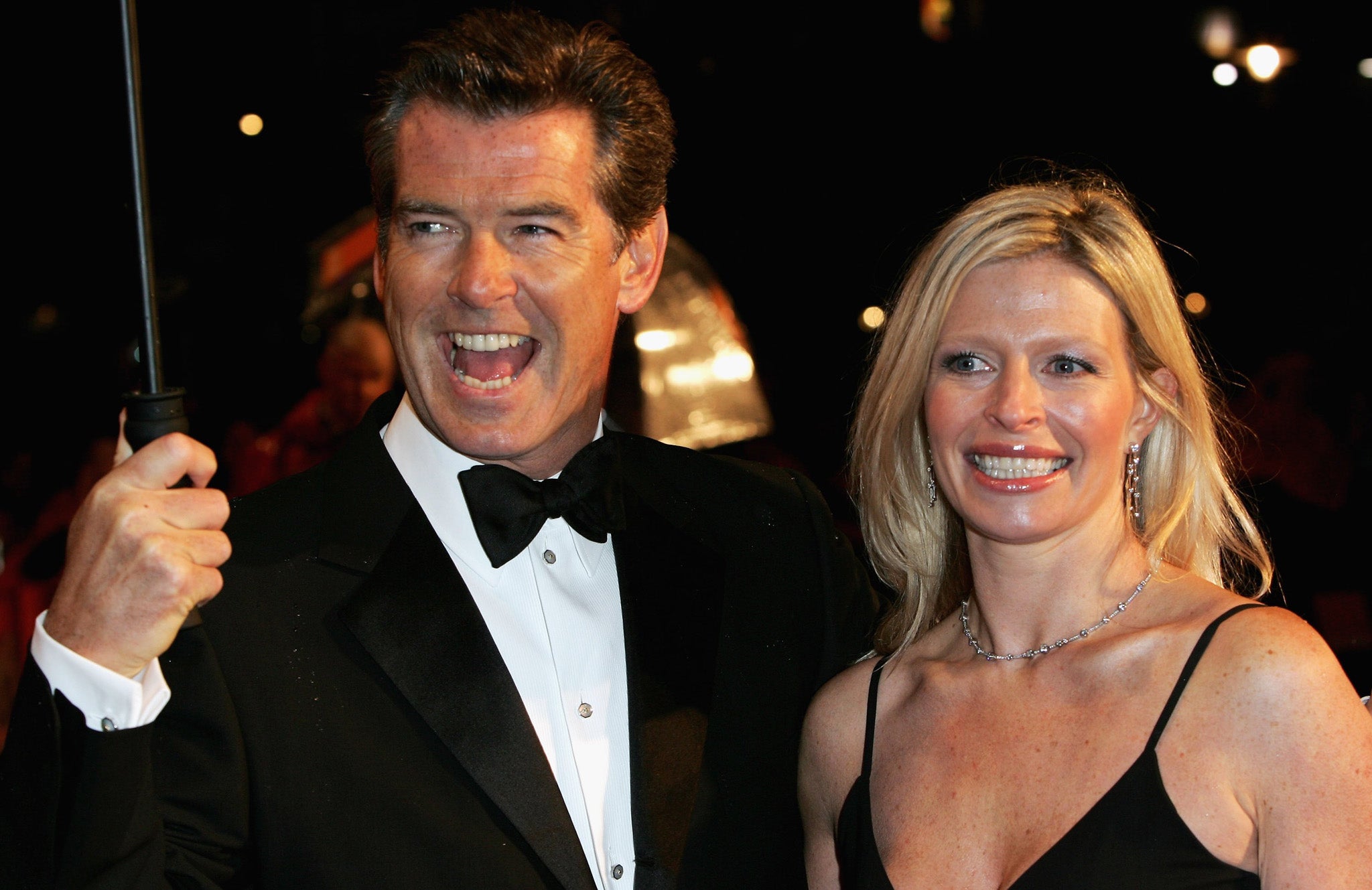 The actor Pierce Brosnan attending the Baftas accompanied by his daughter Charlotte in 2006. She has died aged 42 of cancer.