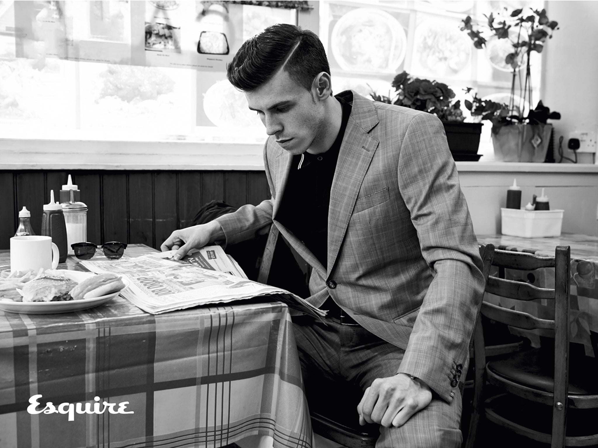 Gareth Bale in a shoot during his interview with Esquire magazine.