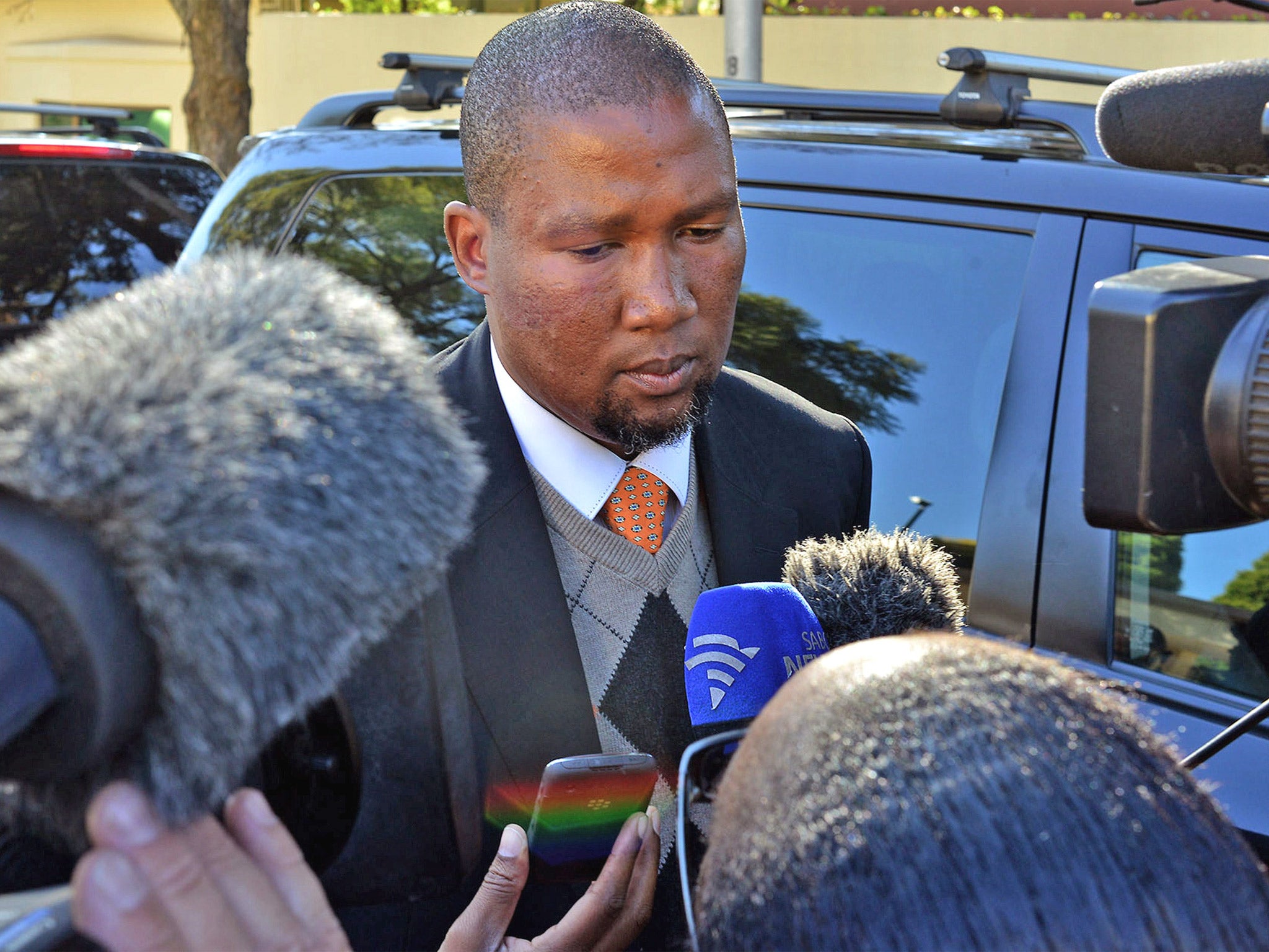 Mandla Mandela addressing the media last month