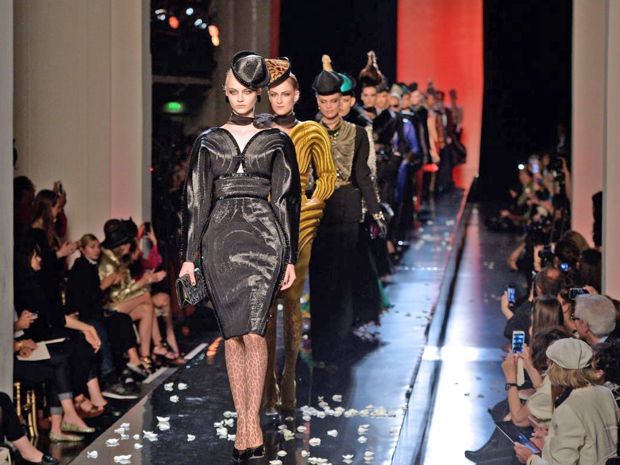 Jean Paul Gaultier during the Haute Couture autumn/winter 2014 show (AFP)