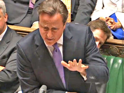 David Cameron during Prime Minister's Questions