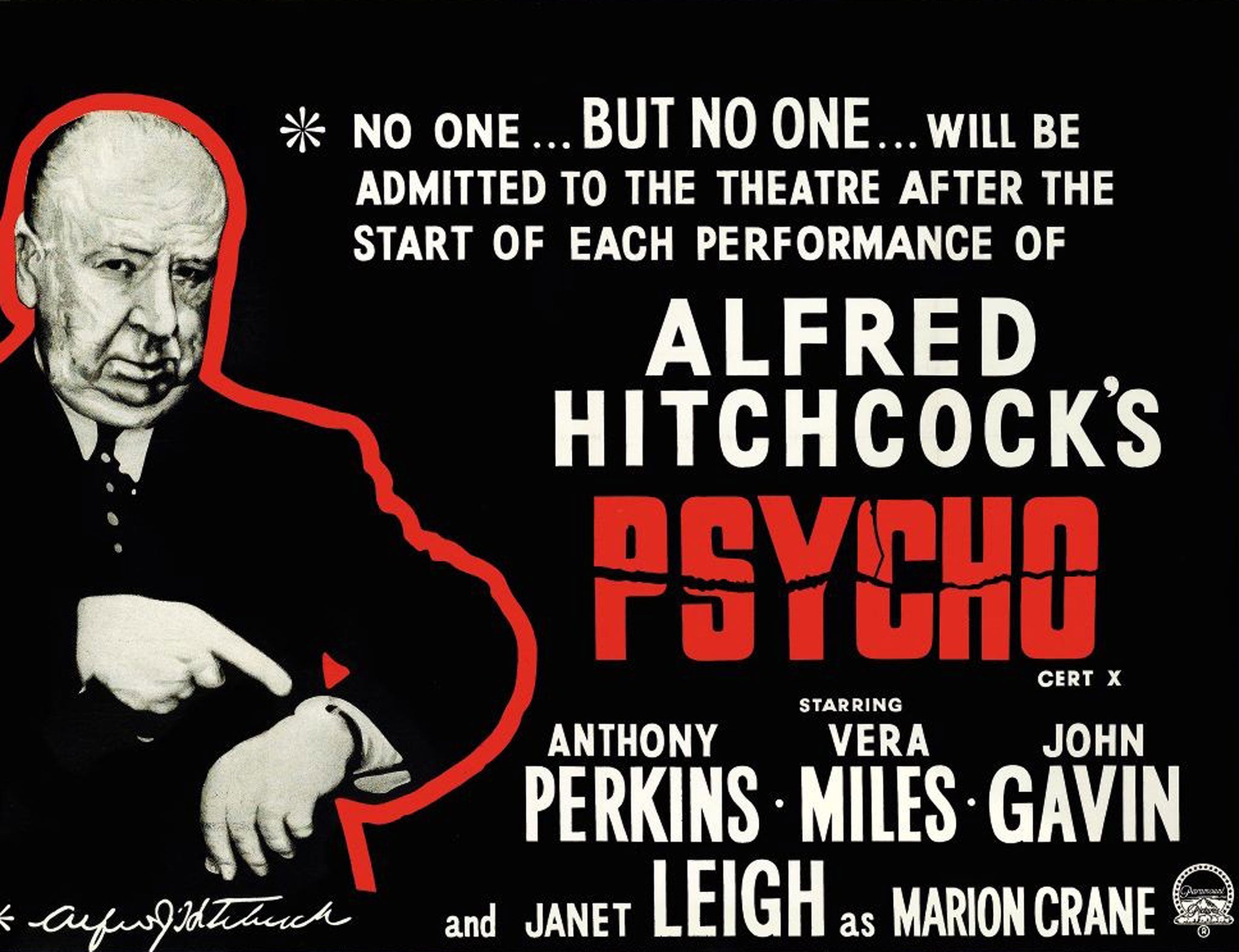 A film poster for Psycho