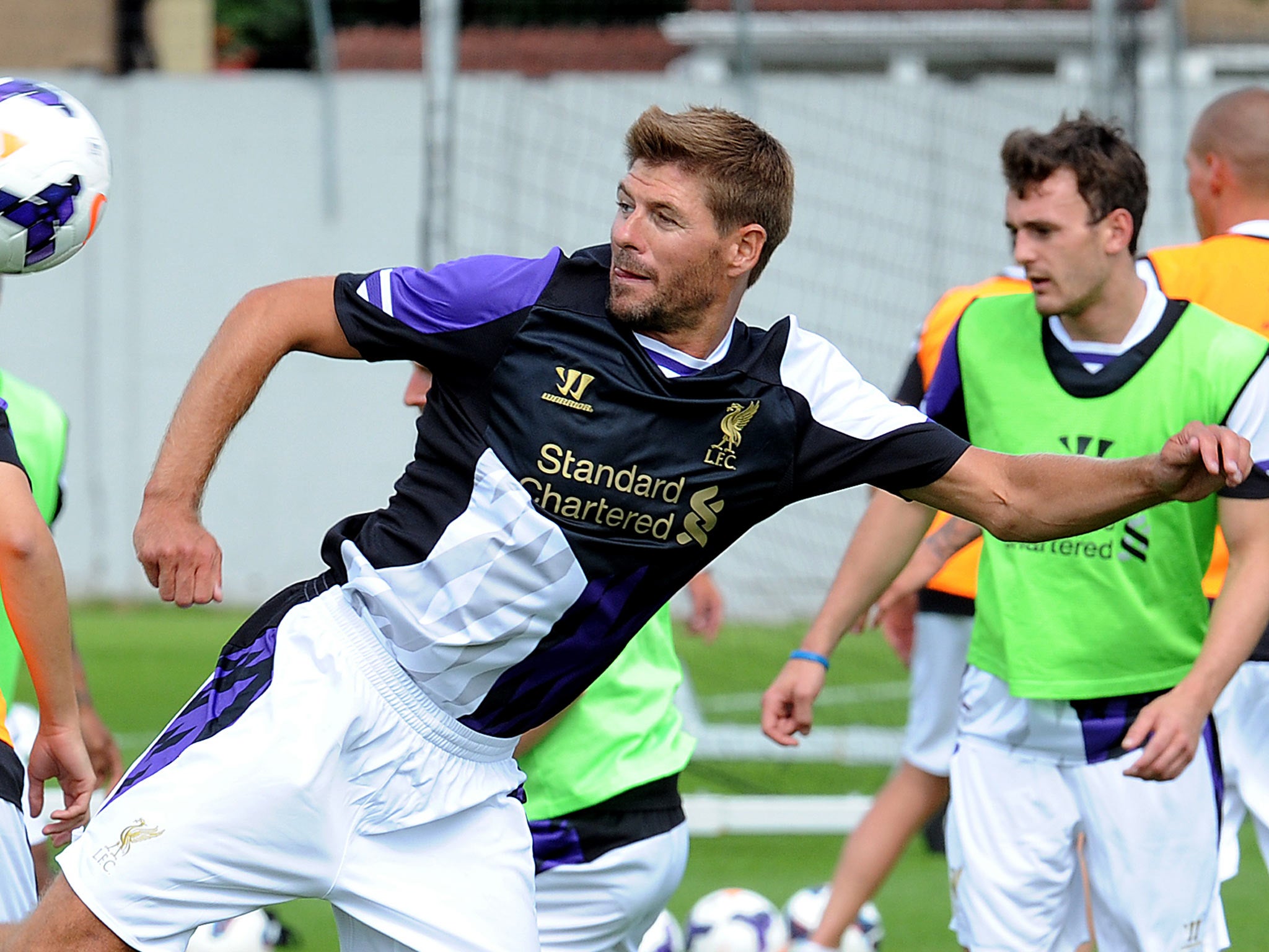 Steven Gerrard in pre-season training