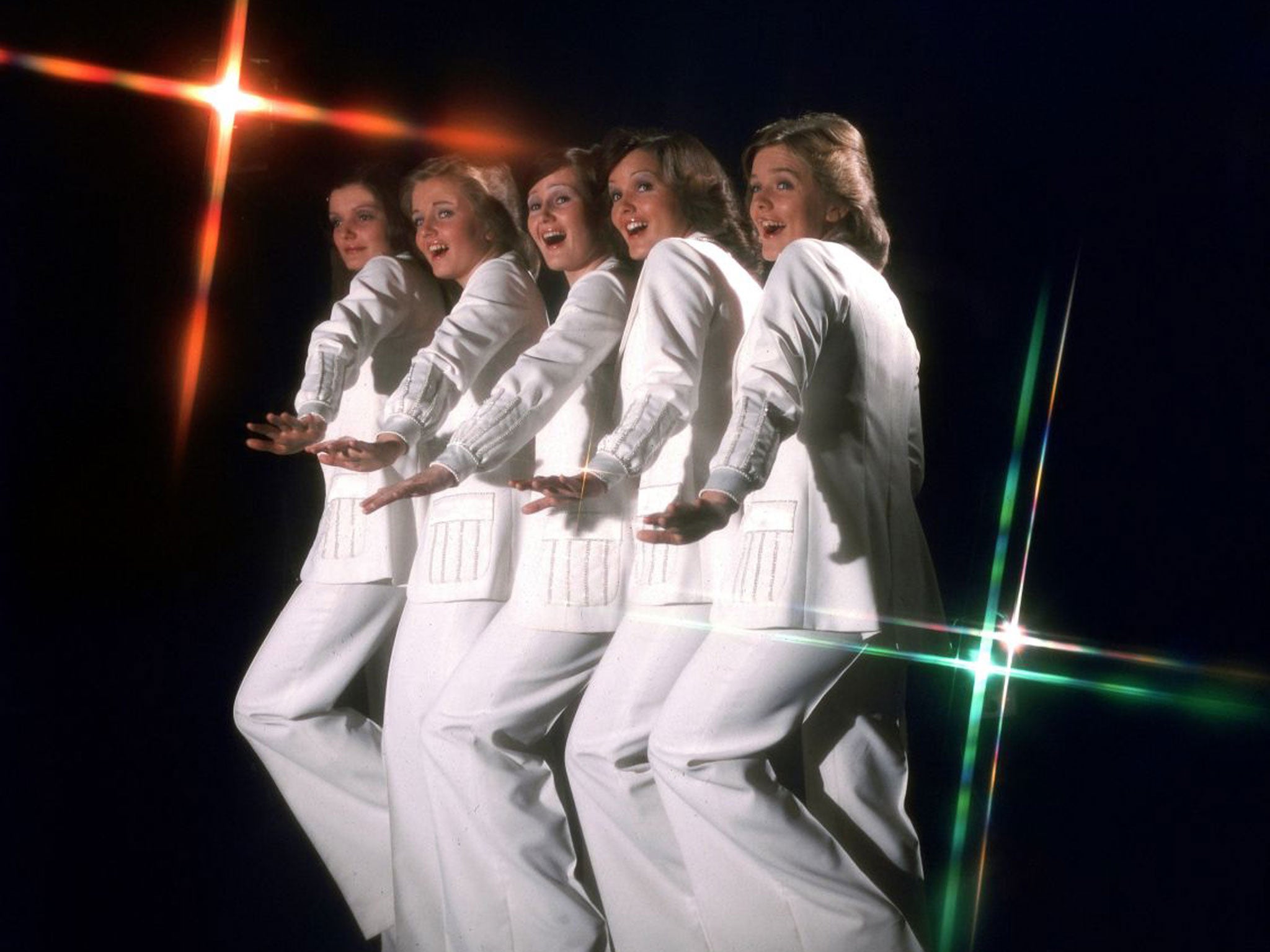 The Nolans in 1975 (l-r), Anne, Linda, Denise, Maureen and Bernie