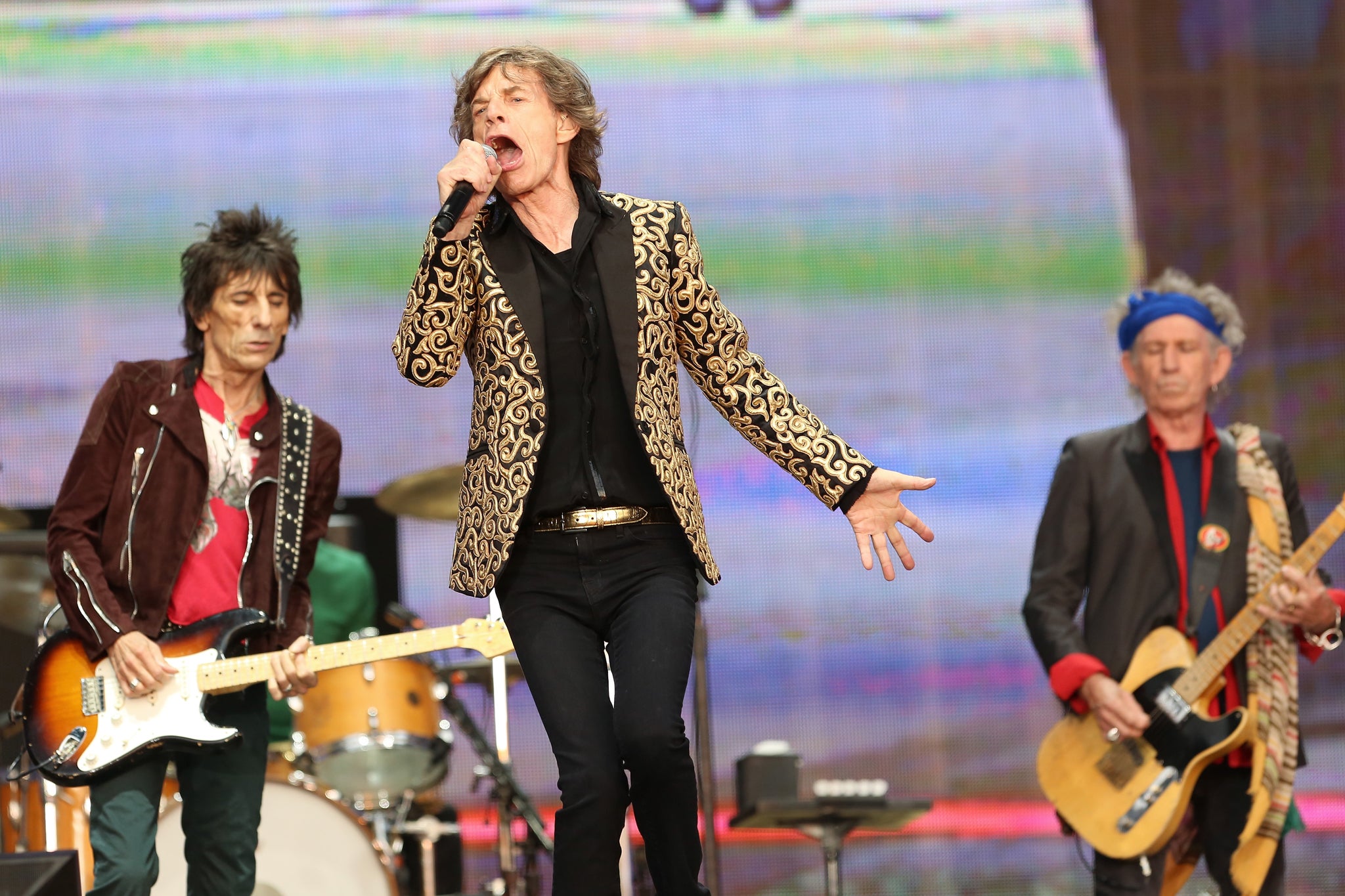 The Rolling Stones perform live on stage during day two of British Summer Time Hyde Park on July 6, 2013