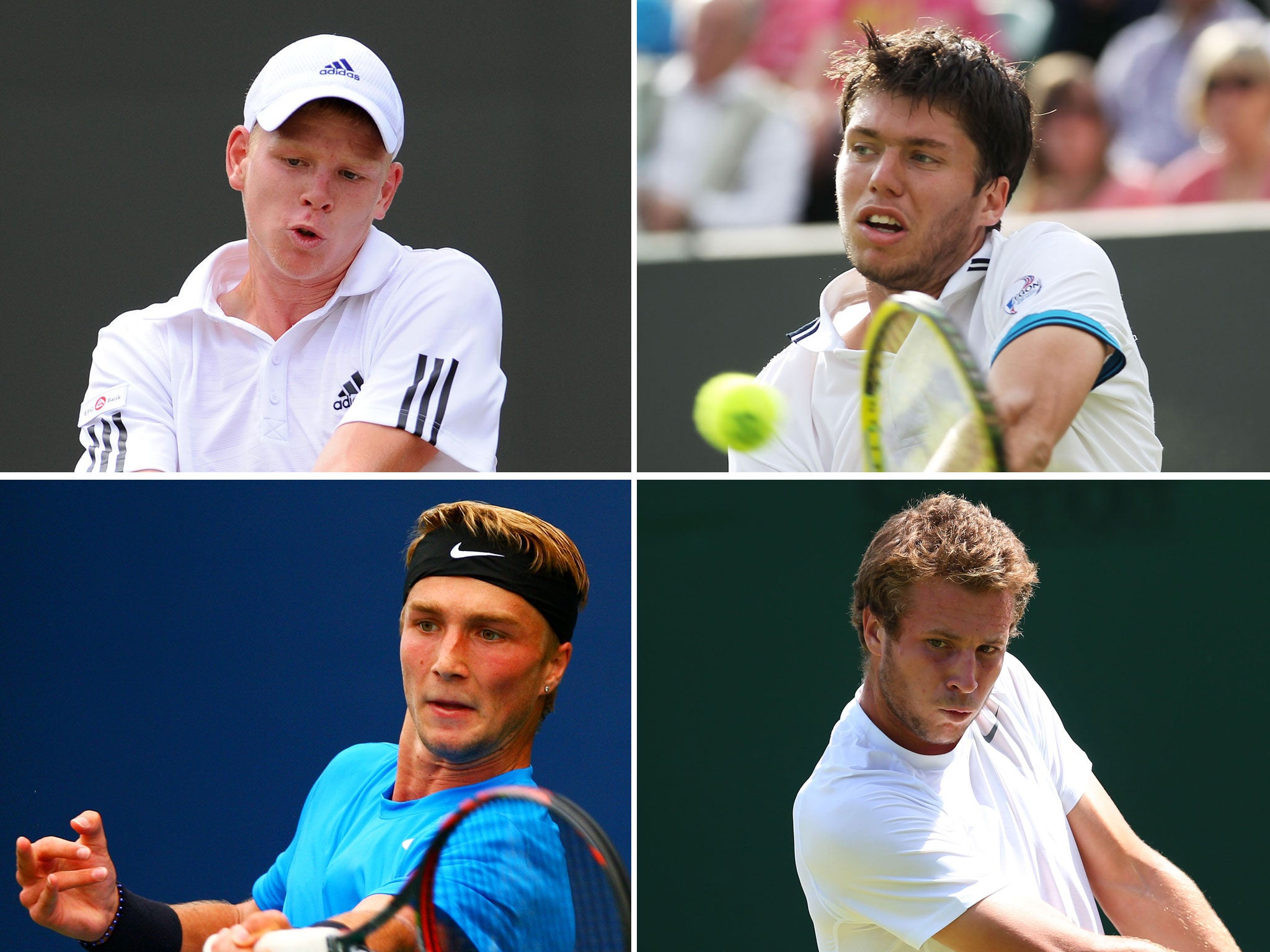 Clockwise from top left: Kyle Edmund, Oliver Golding, Luke Bambridge and Liam Broady