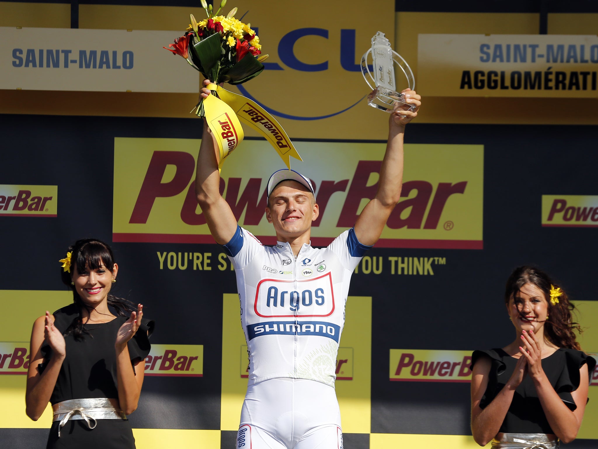 Marcel Kittel celebrates his stage win