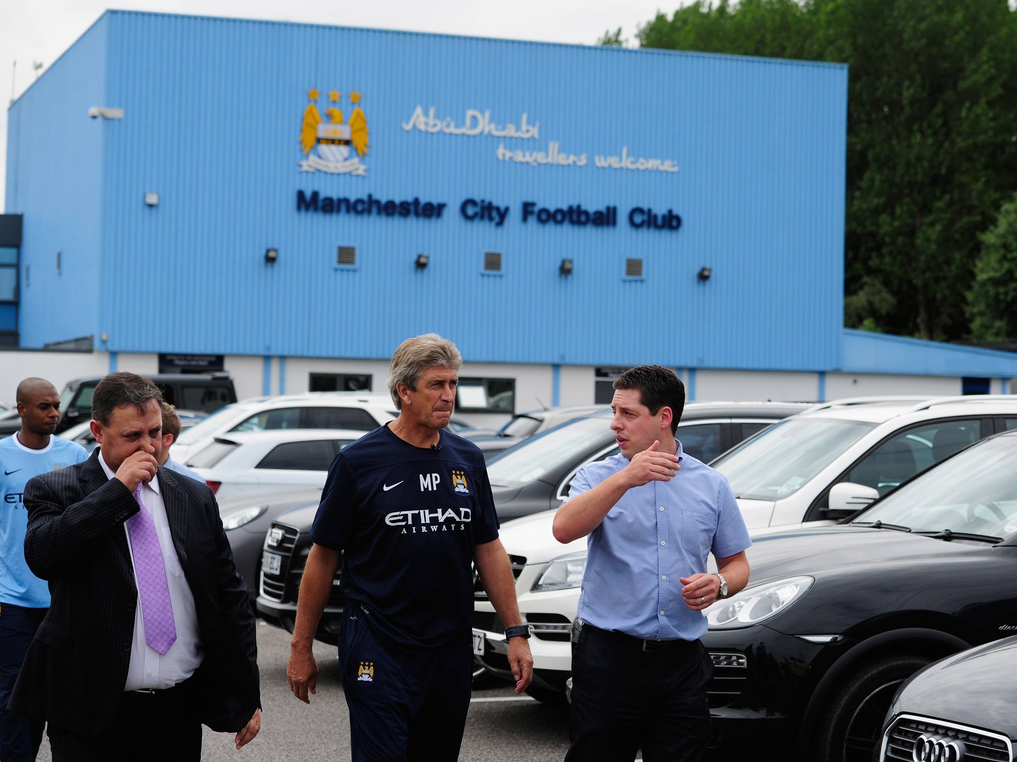 Manuel Pellegrini enroute to a photocall