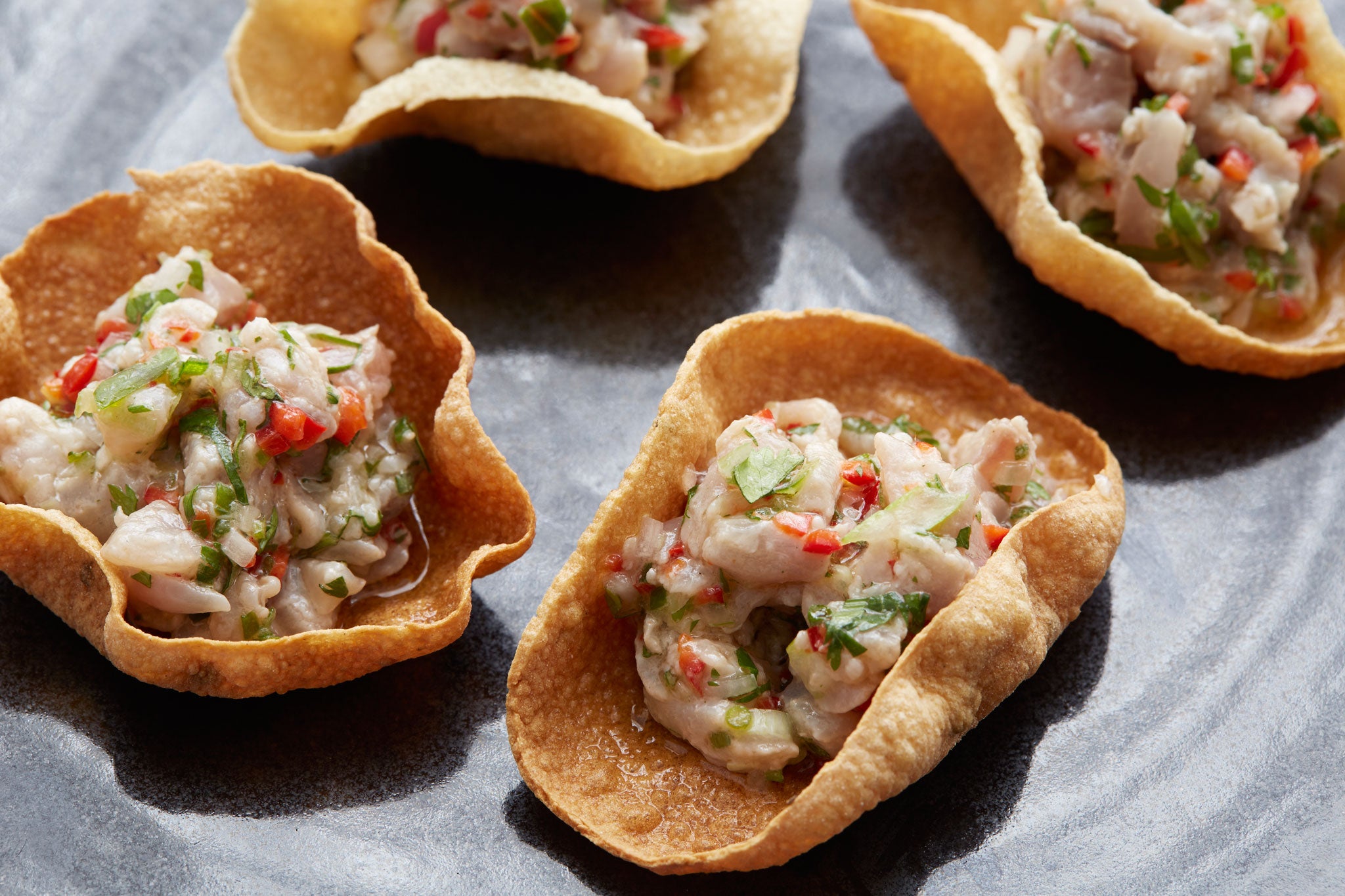 Spicy flavours: Mackerel ceviche canapés