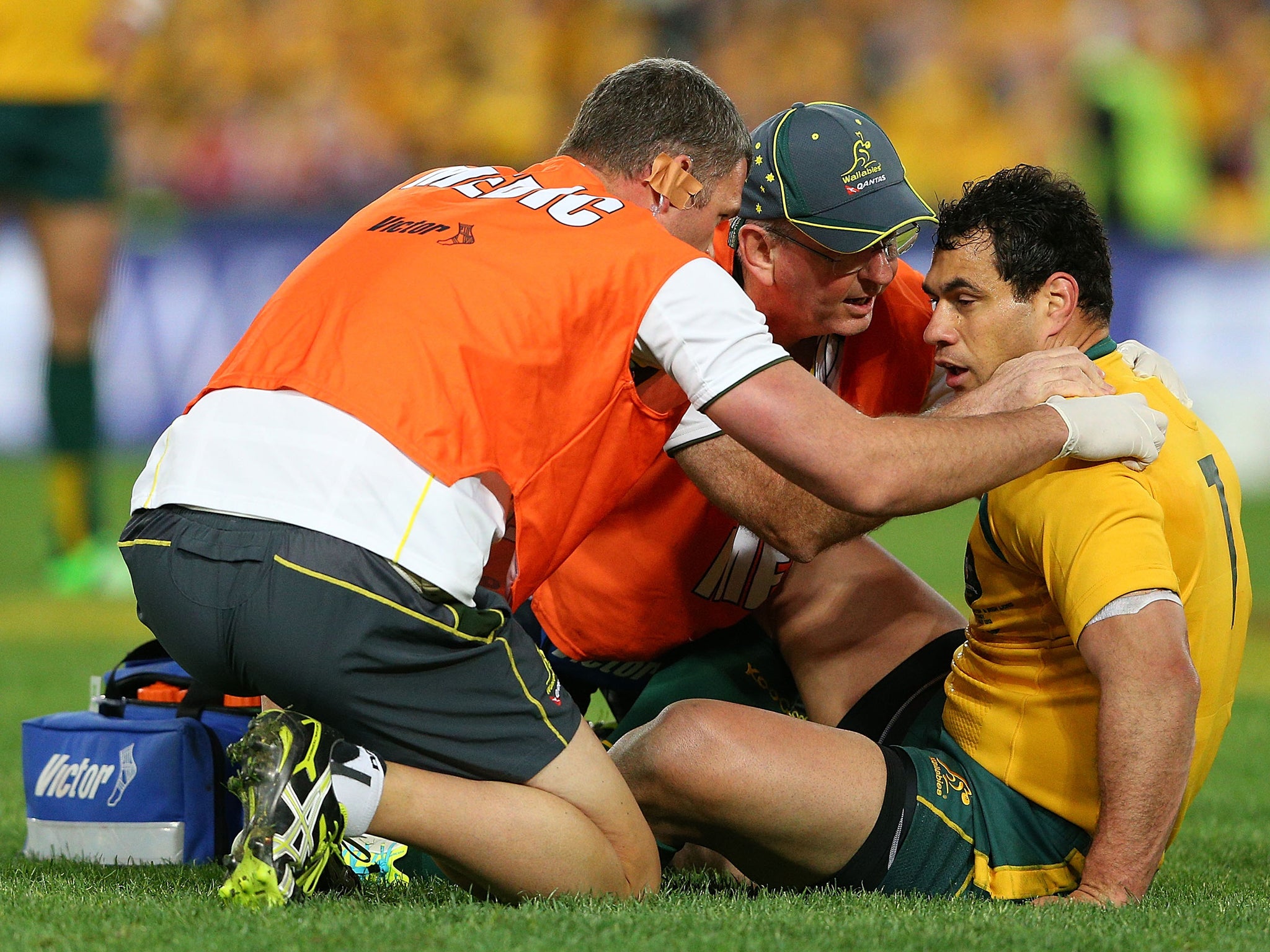 A – Agony: Wallaby full-back Kurtley Beale – fresh out of rehab and back in the Test squad – was brought on early in the first Test due to injuries. He was then dealt the unenviable task of kicking a 46, penalty to win the game. He slipped, m