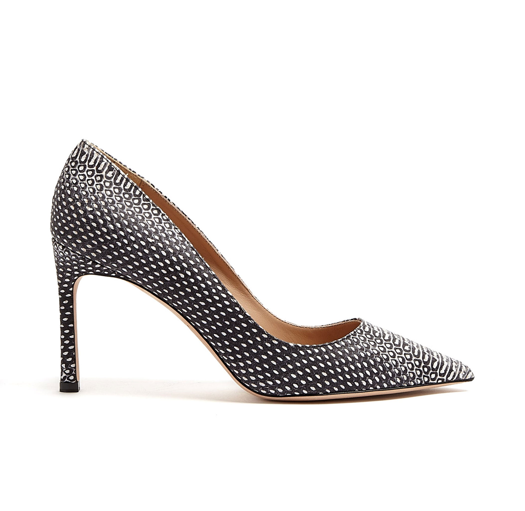 Kurt Geiger's snake-print monochrome Catherine court shoes, £240, kurtgeiger.com