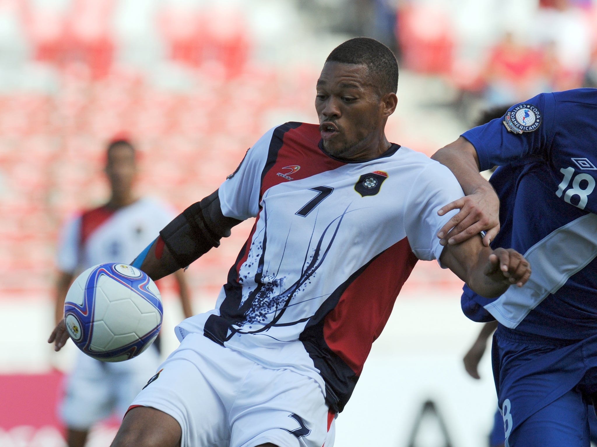 Ian Gaynair in action against the USA on Tuesday, a game that is currently being investigated after claims were made that two Belize players were offered bribes