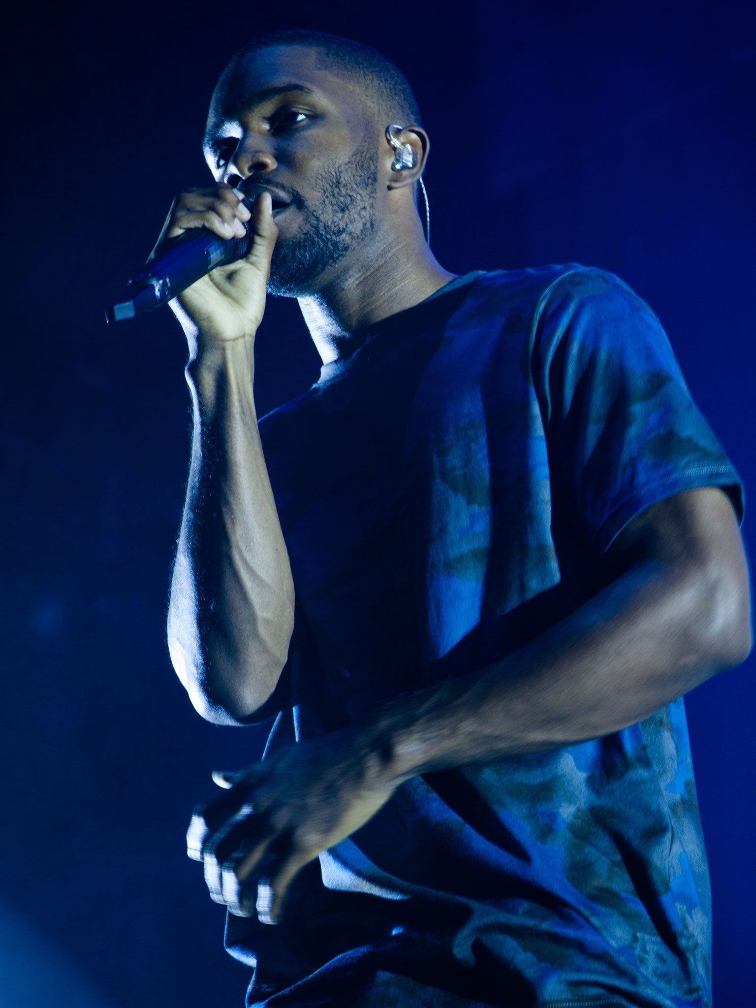 Shy guy: Frank Ocean doesn’t say much on stage, but his music speaks for itself