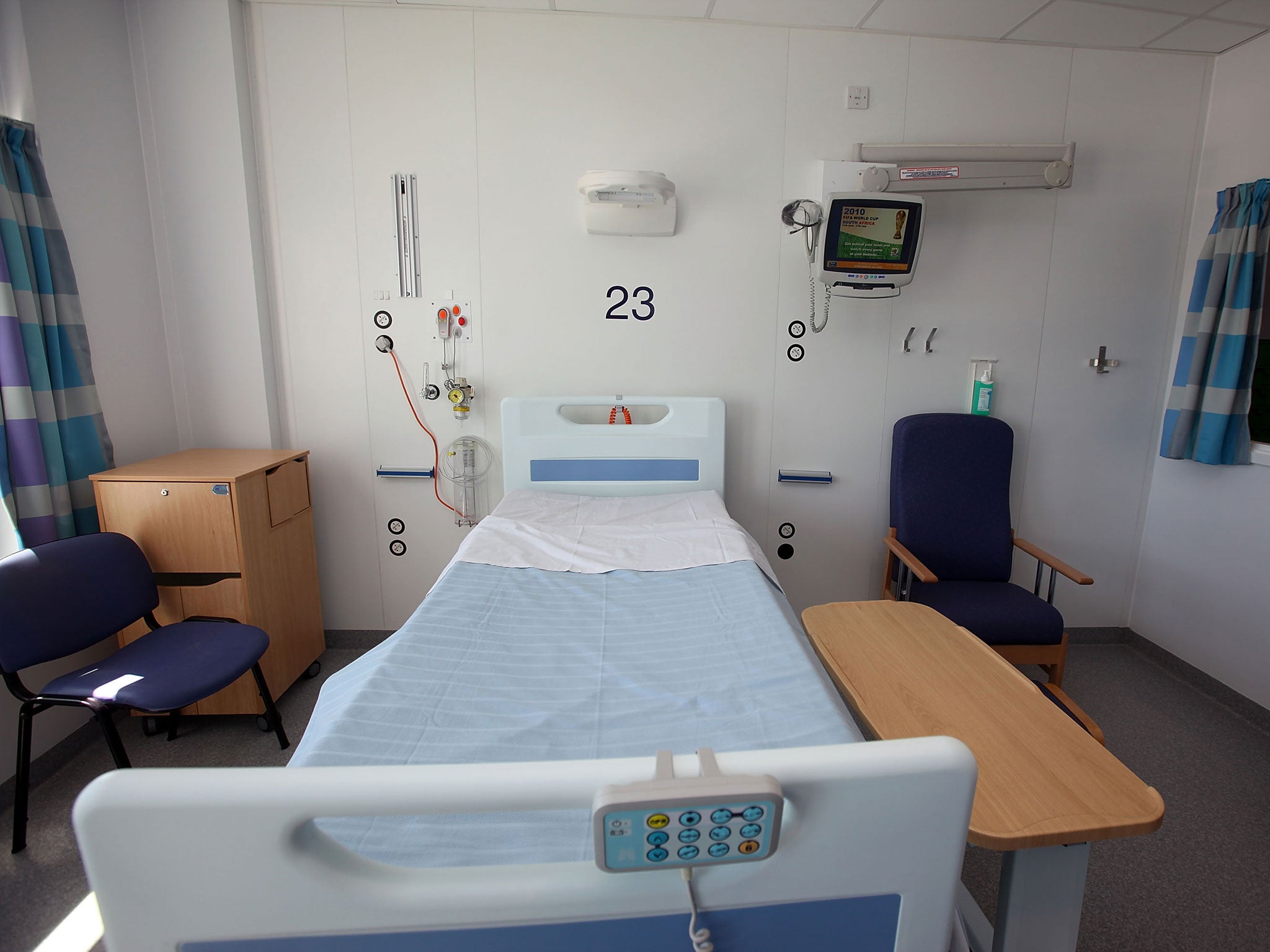 A view of a single room in the new Queen Elizabeth super hospital on June 16, 2010 in Birmingham, England.