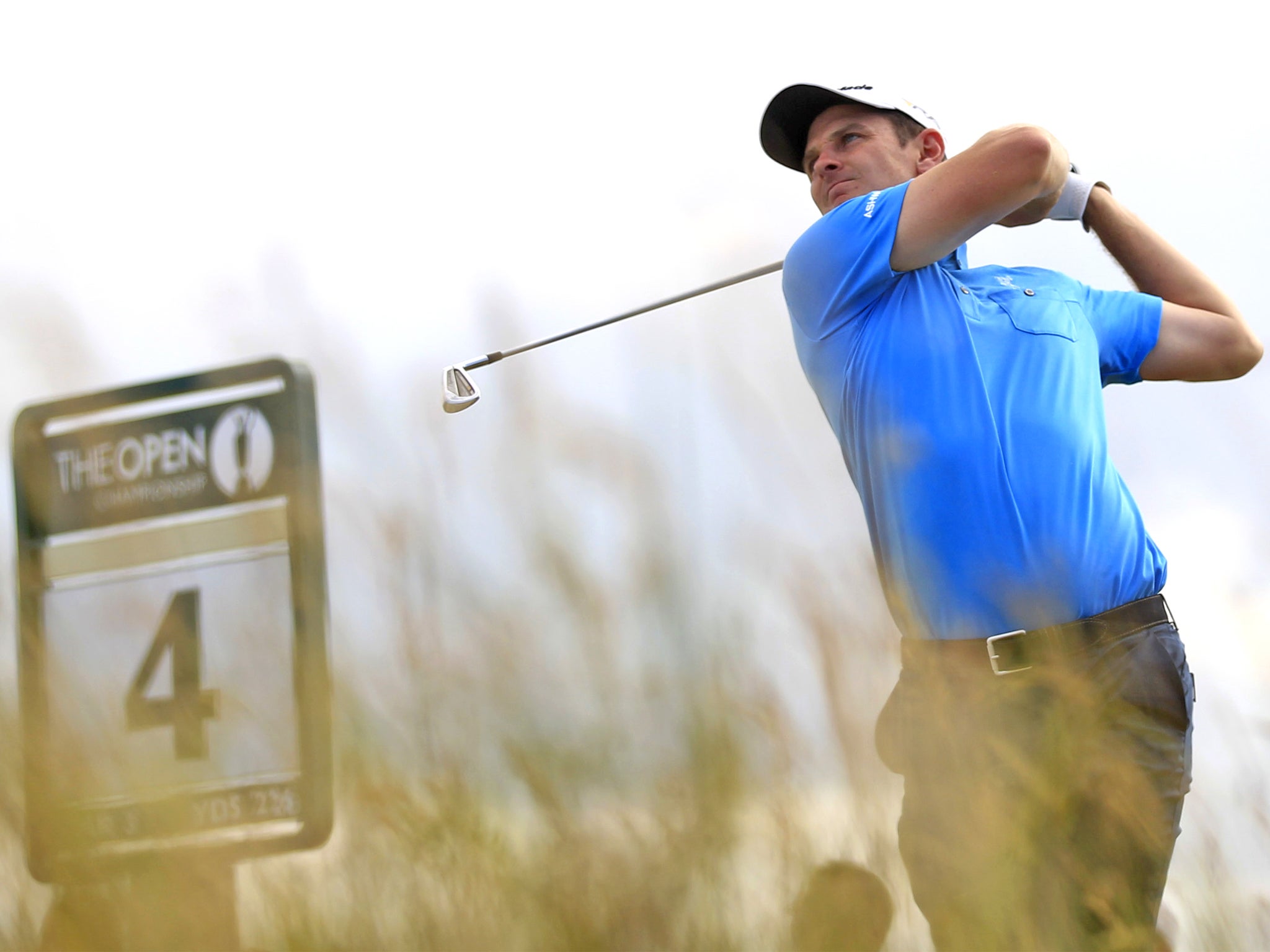 Justin Rose in practice for the Open