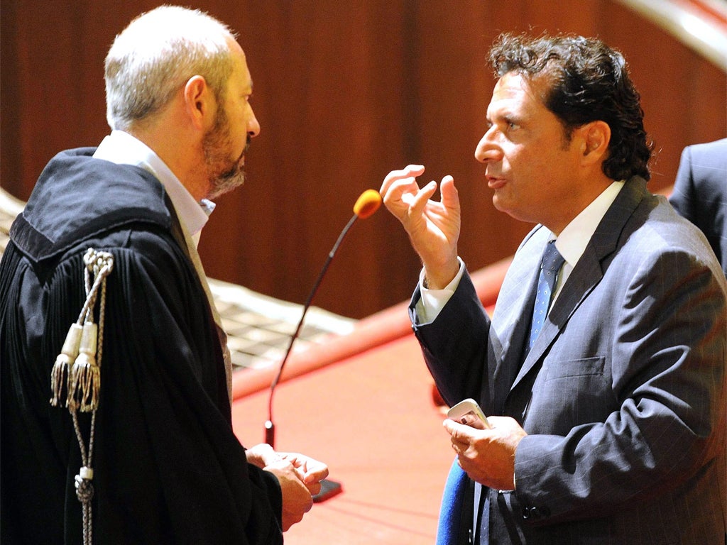 Francesco Schettino with his lawyer