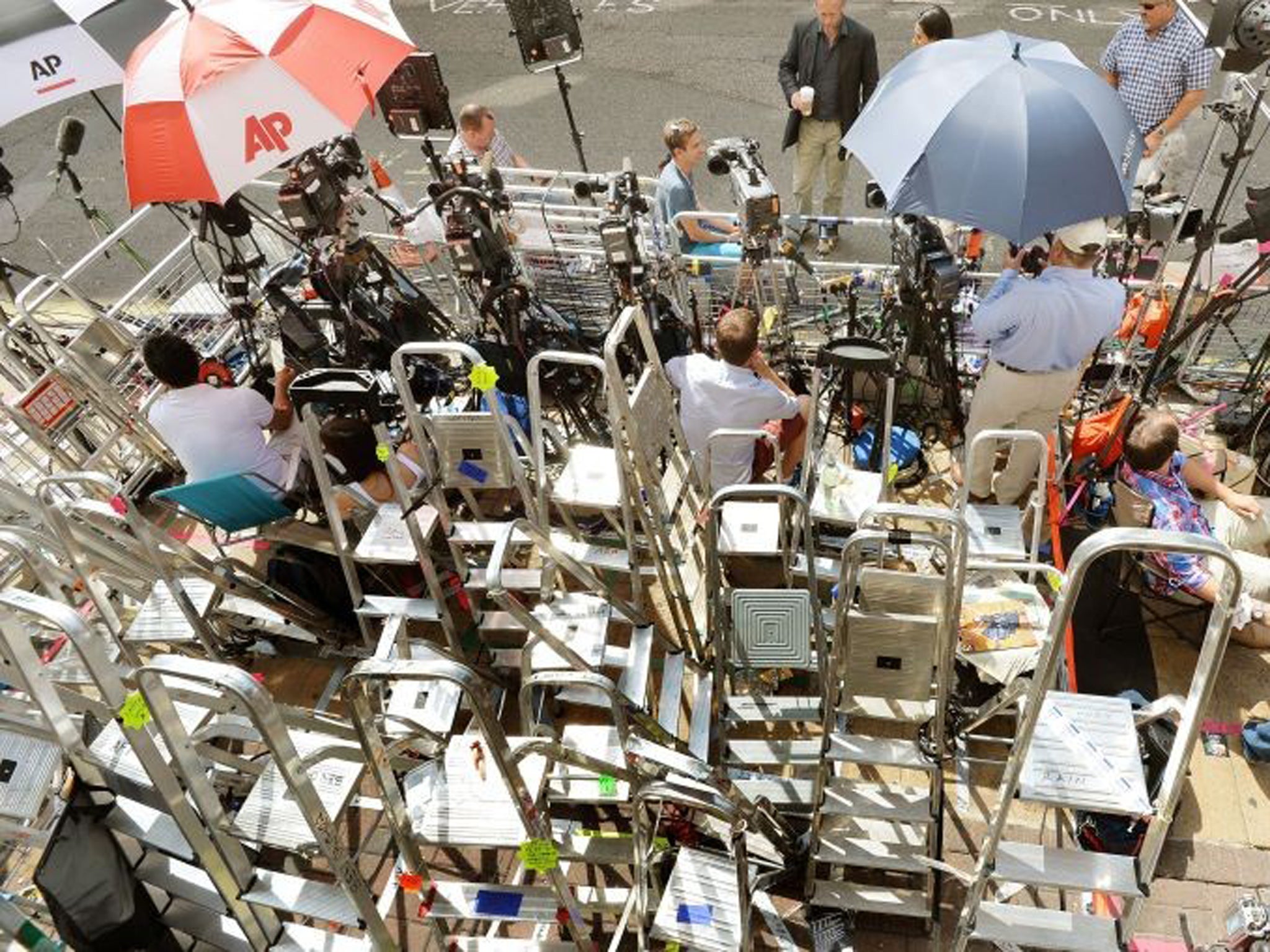 The world's media camped outside St Mary's Hospital, waiting for the royal baby's arrival