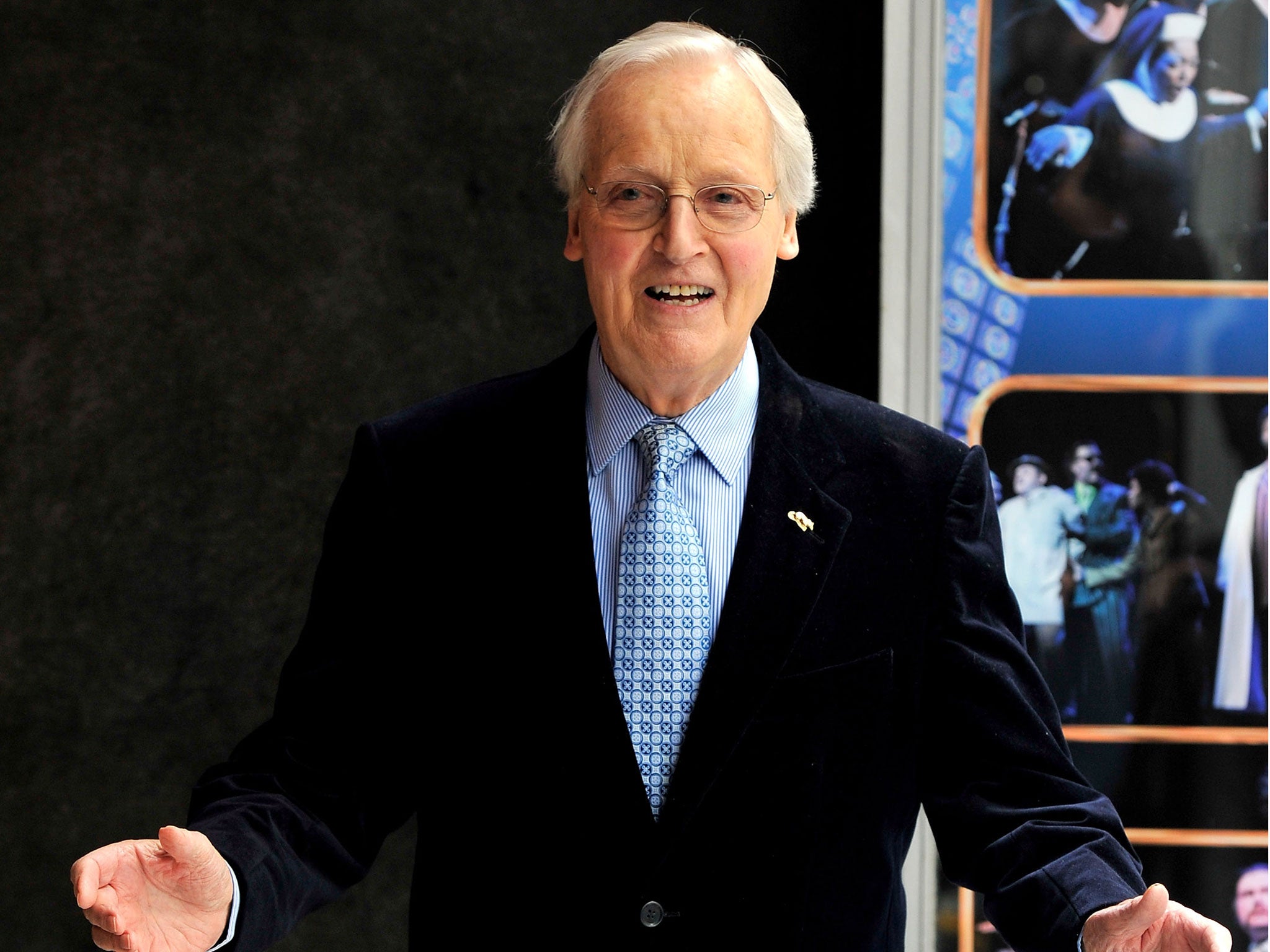 Nicholas Parsons celebrates the 100th birthday of London's Palladium Theatre at the London Palladium on October 12, 2010 in London, England.