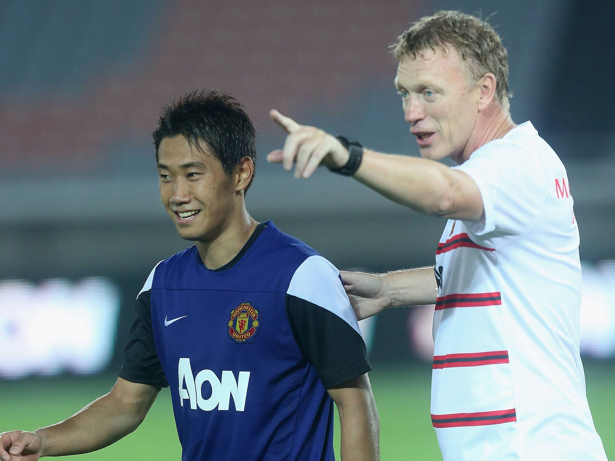 Shinji Kagawa with David Moyes