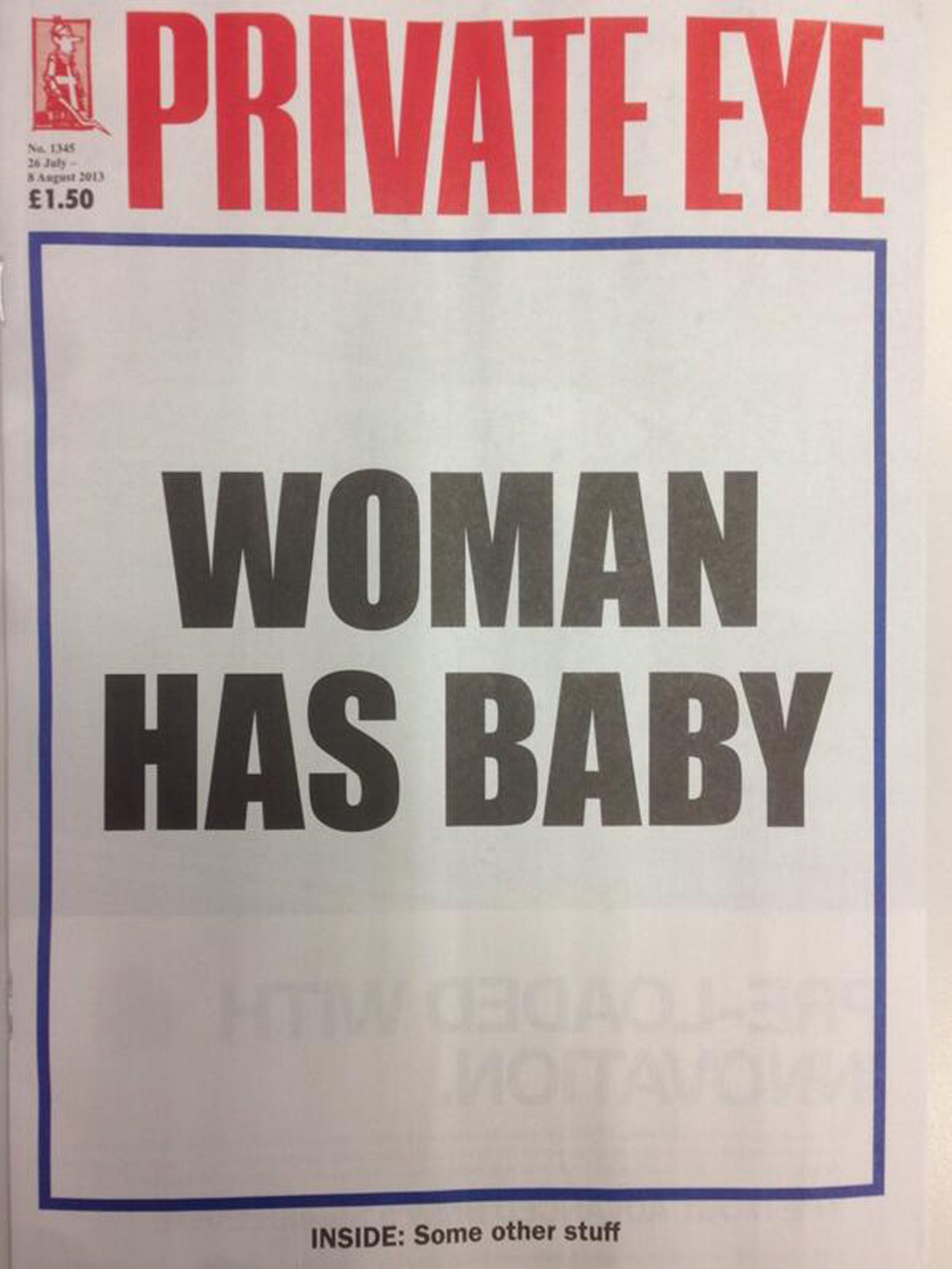 Private Eye takes a more understated approach to the birth