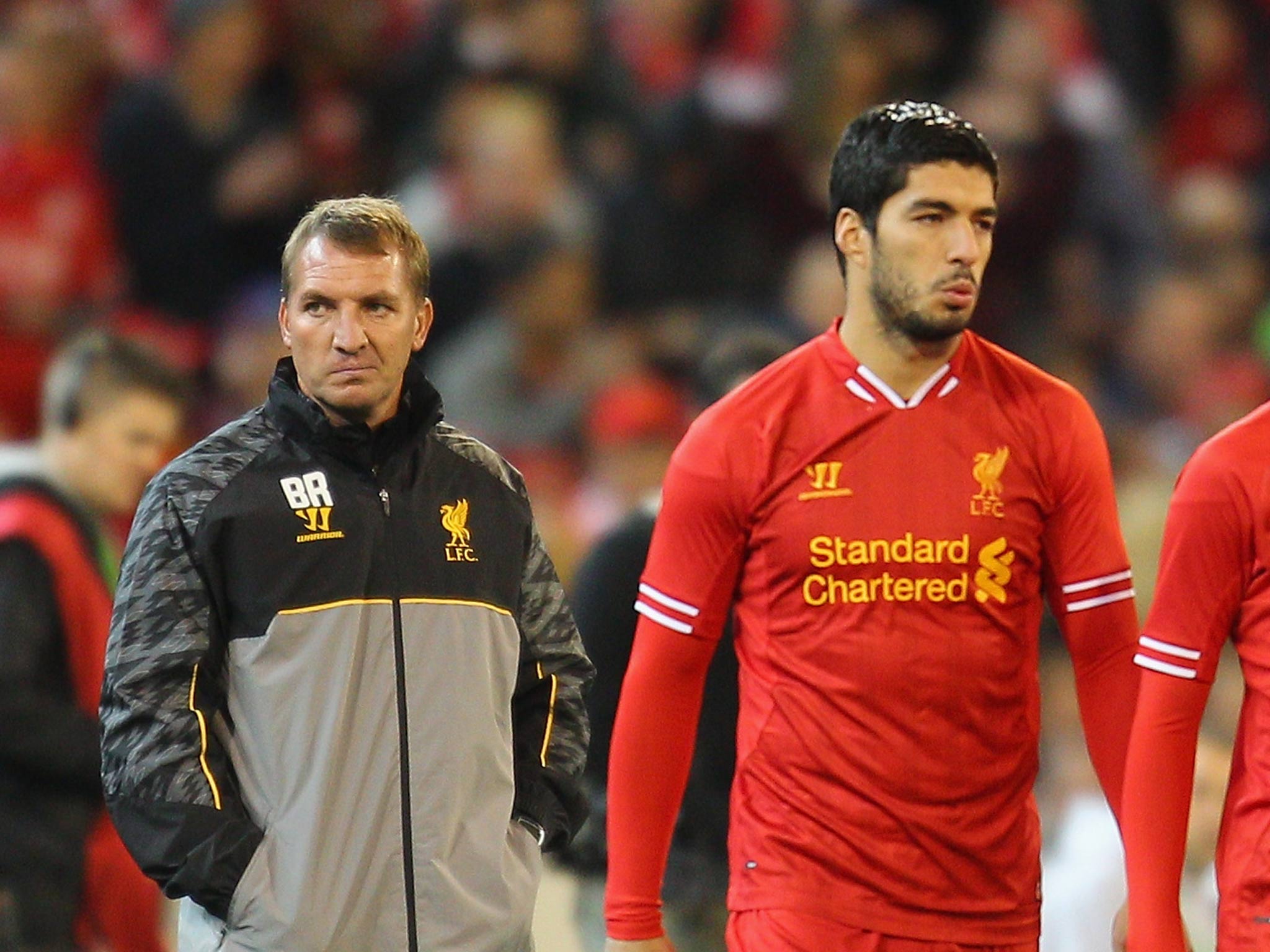 Luis Suarez and Brendan Rodgers in Melbourne