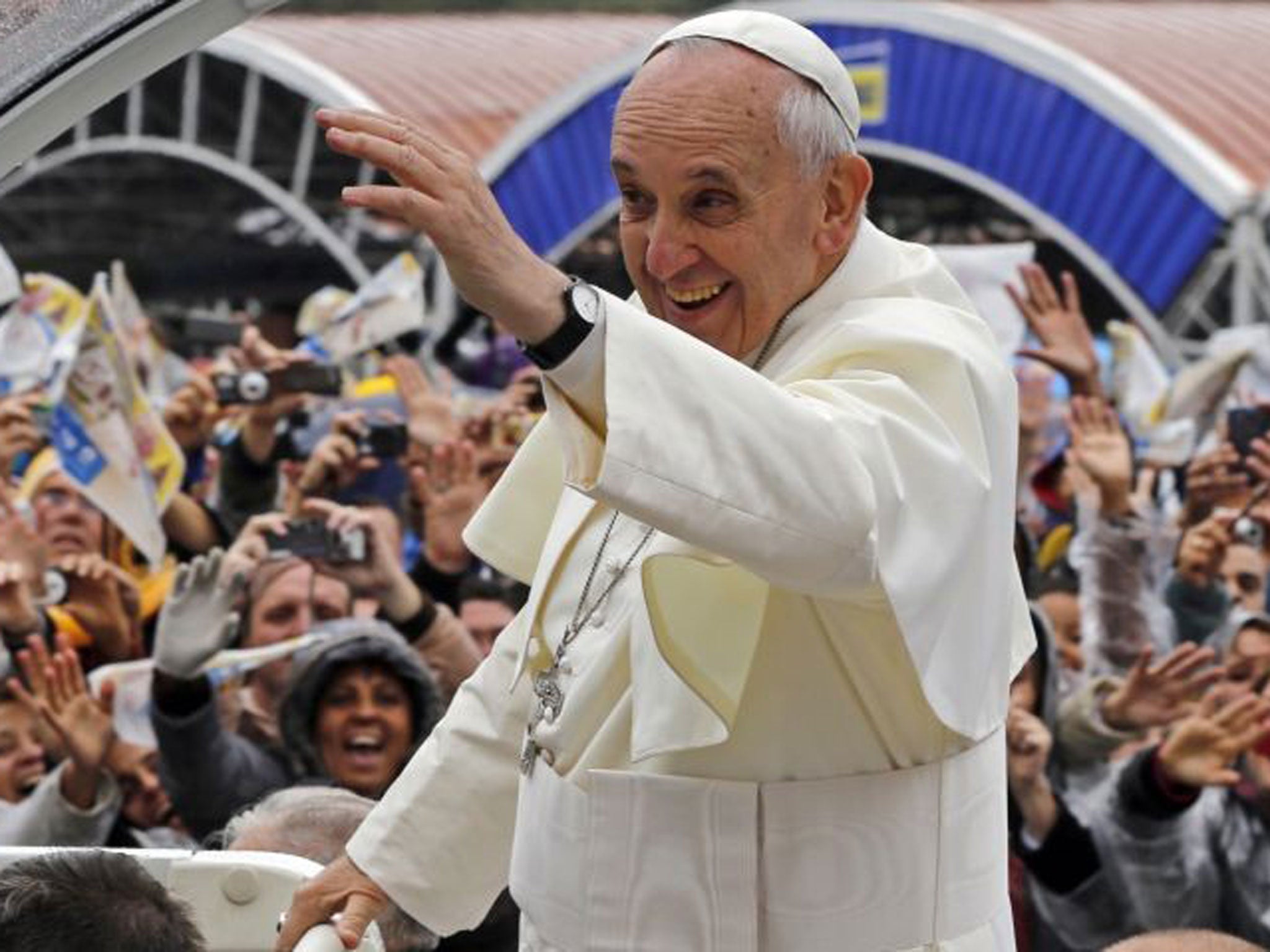 Pope Francis celebrated the first public Mass of his trip to Brazil